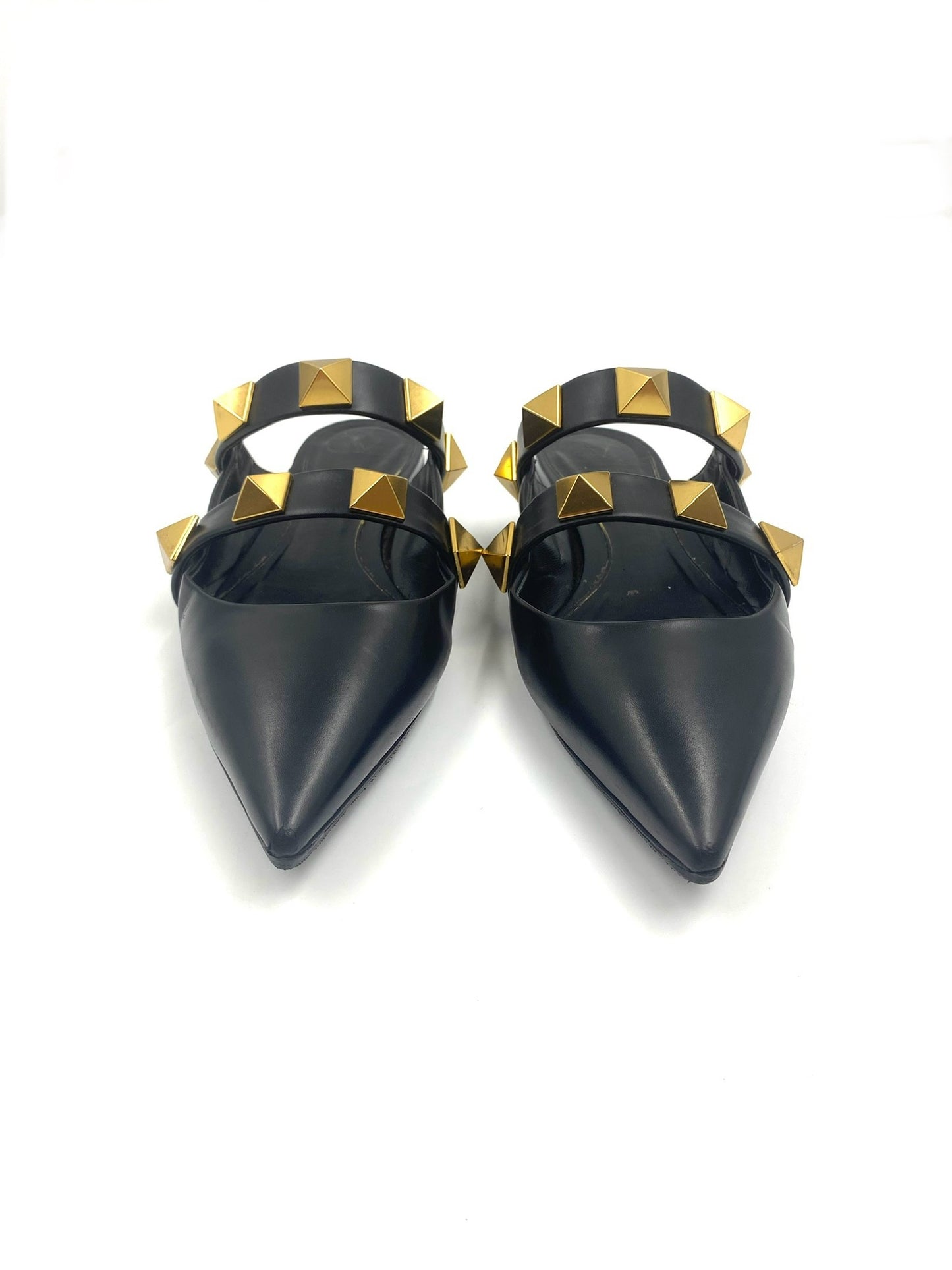 Valentino Roma Black Pointed Mule Size 40