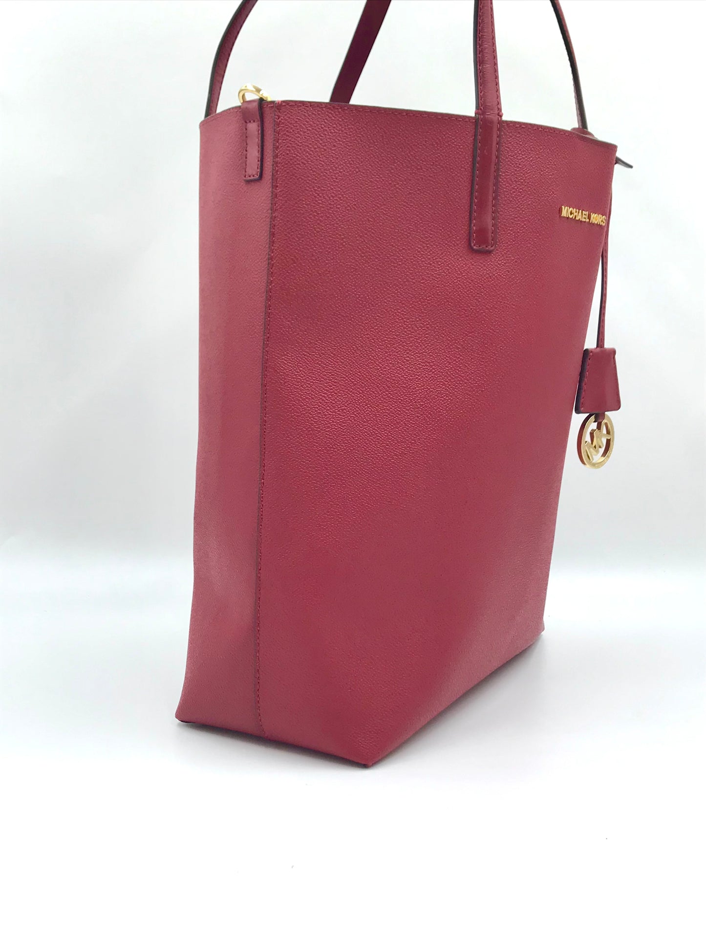 Michael Kors Large Hayley Faux Leather Red Tote