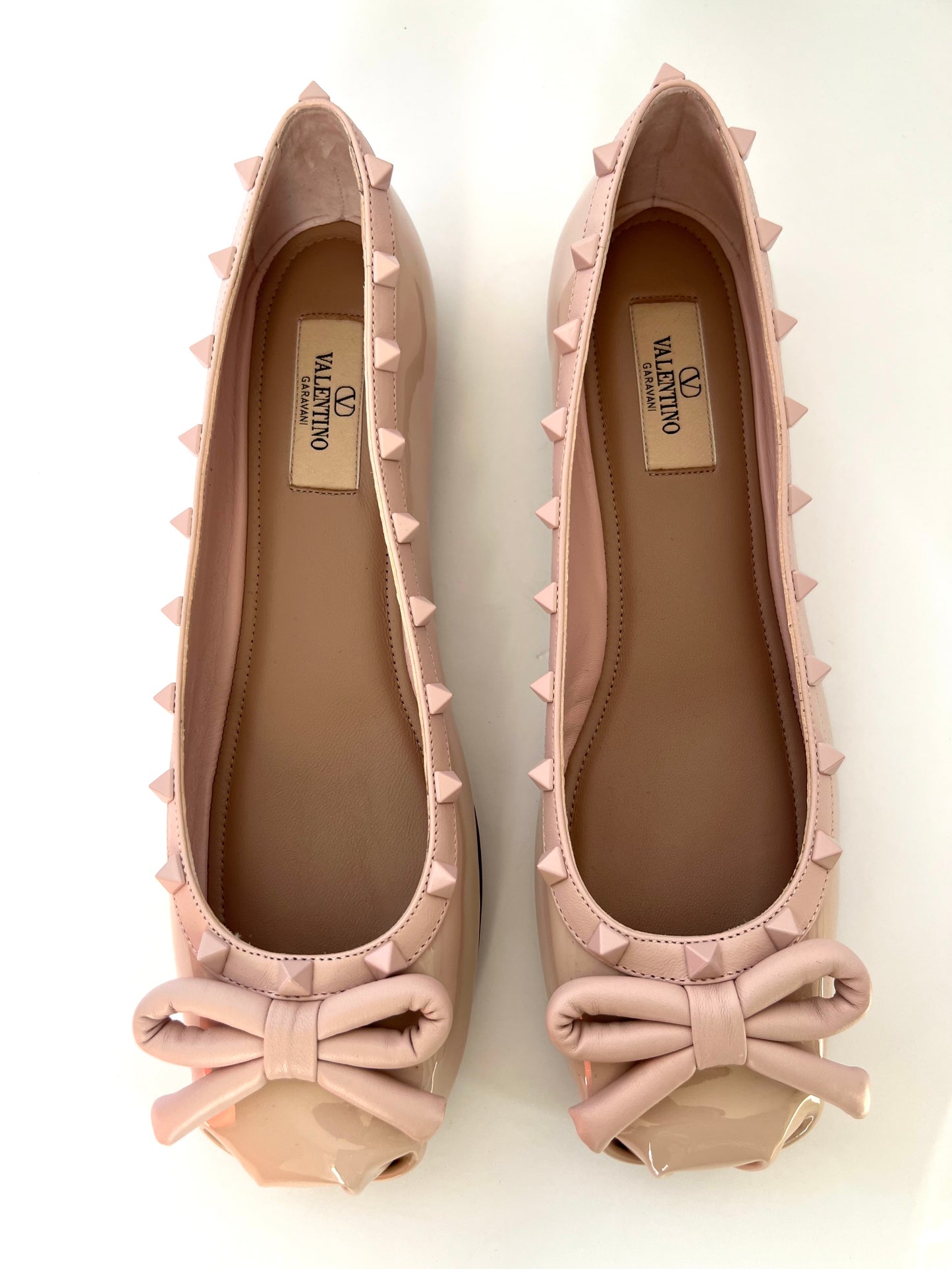 Valentino Garavani  Pink Rockstud Ballet Flats Size 39