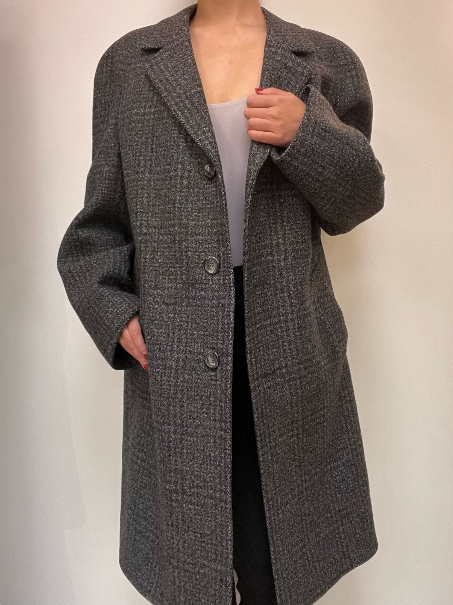Schurwolle Grey Wool Coat Fits M/L
