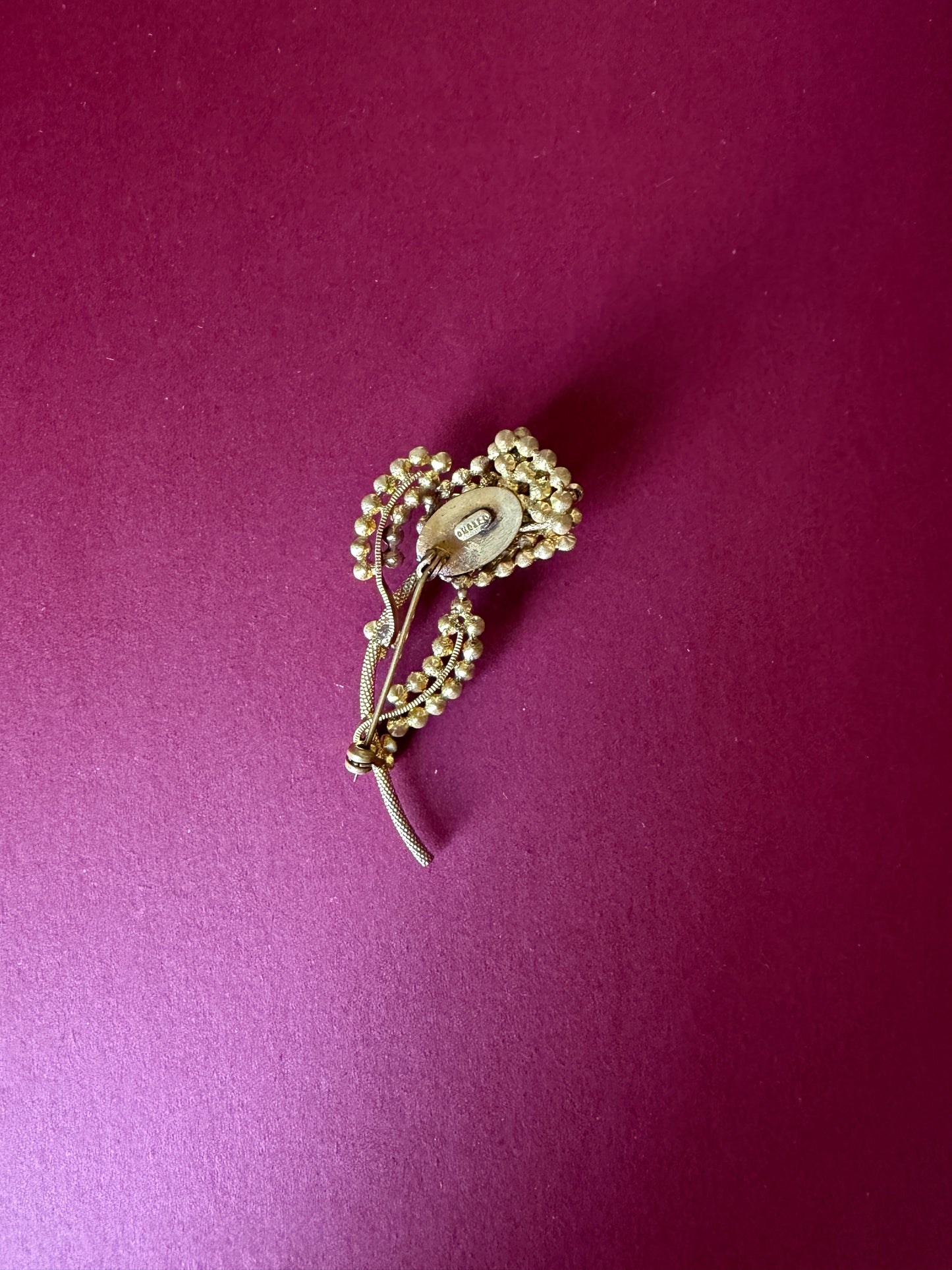 Vintage Czech Flower Brooch