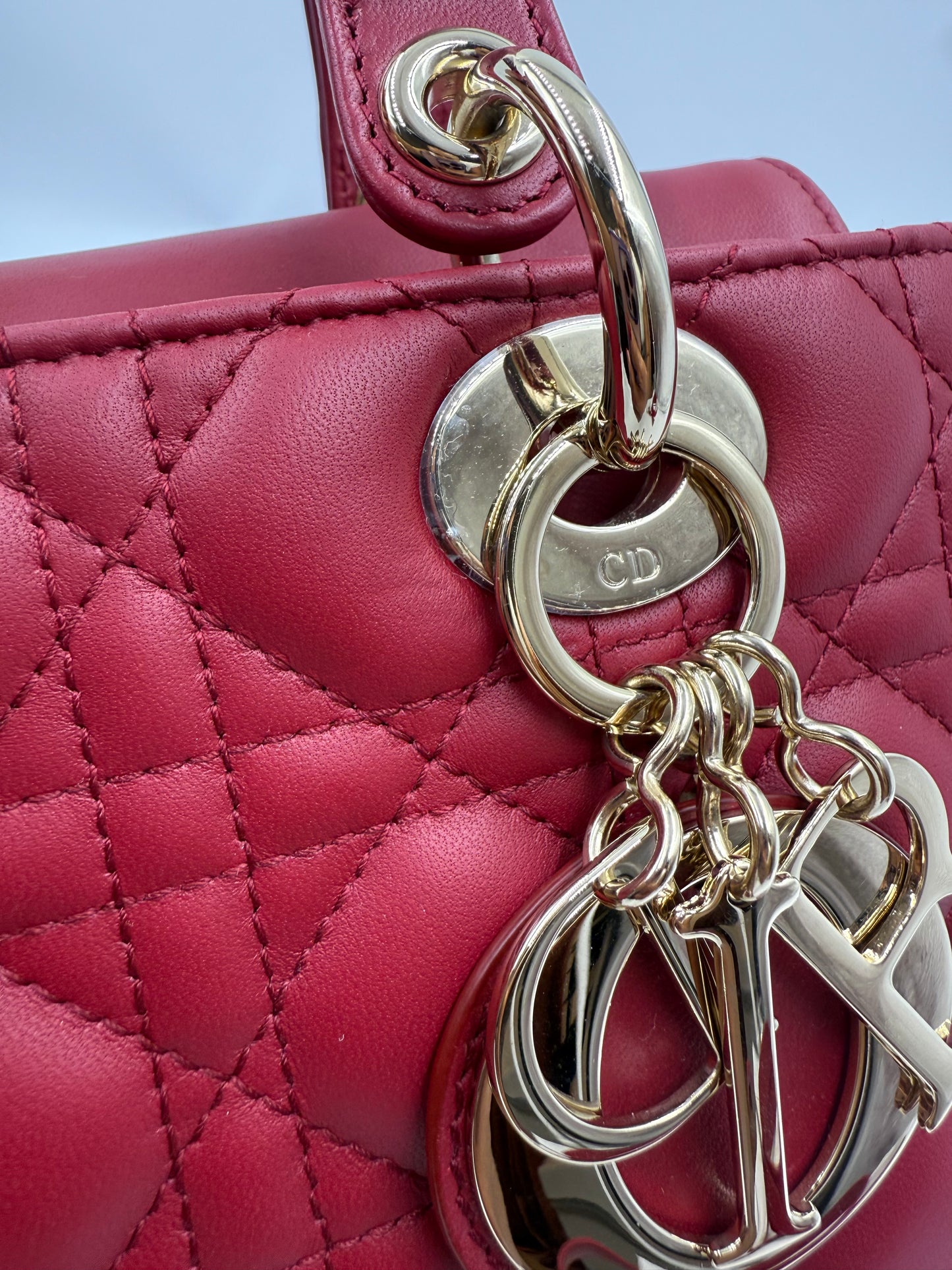 Christian Dior Lady Dior Red Medium Bag