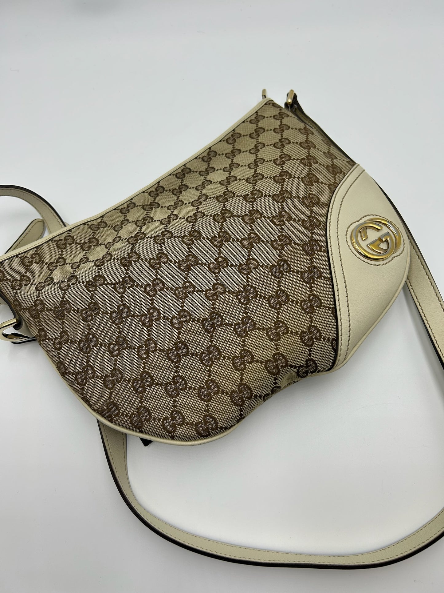 Gucci Monogram Canvas Crossbody Bag