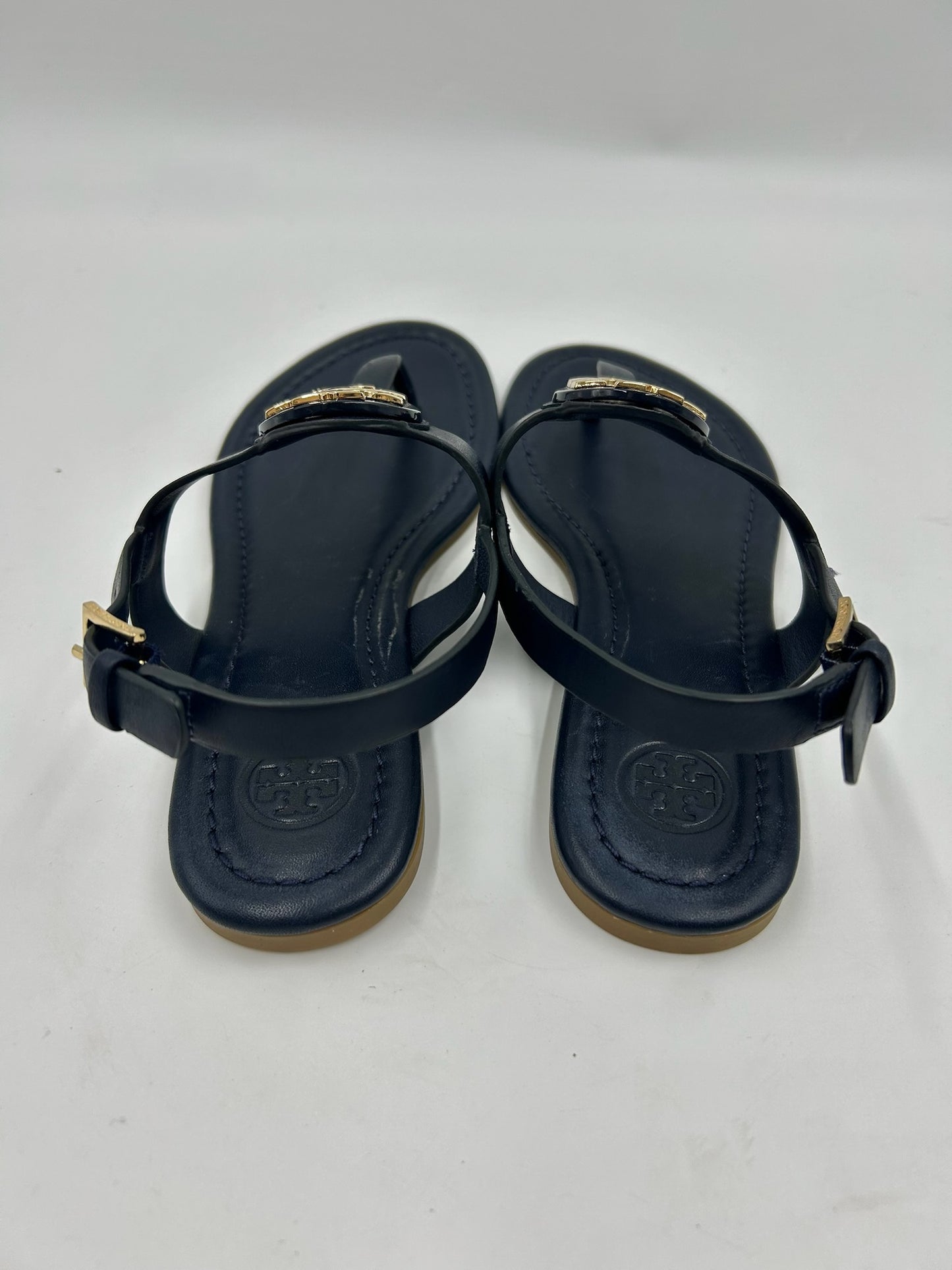 Tory Burch Claire Navy Leather Sandals Size 5