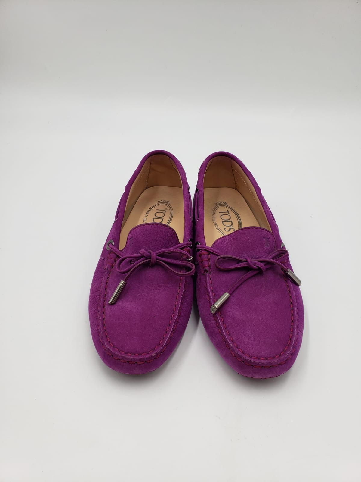 Tods Purple Flat Loafers Size 37