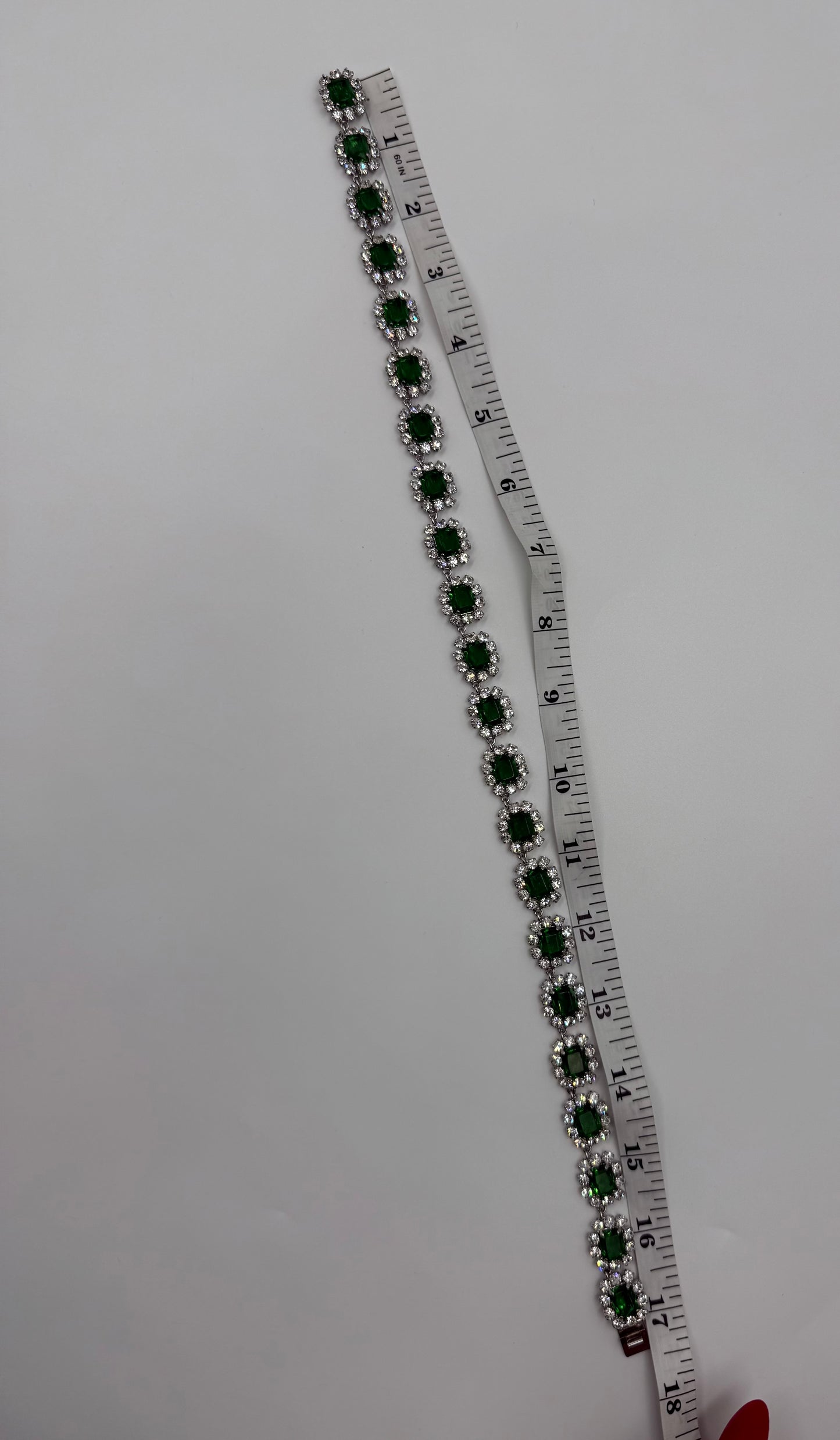 Rare Vintage 1973 Christian Dior Emerald Green & Glass Stone Necklace, Bracelet & Earring Set ( Collectible Piece)