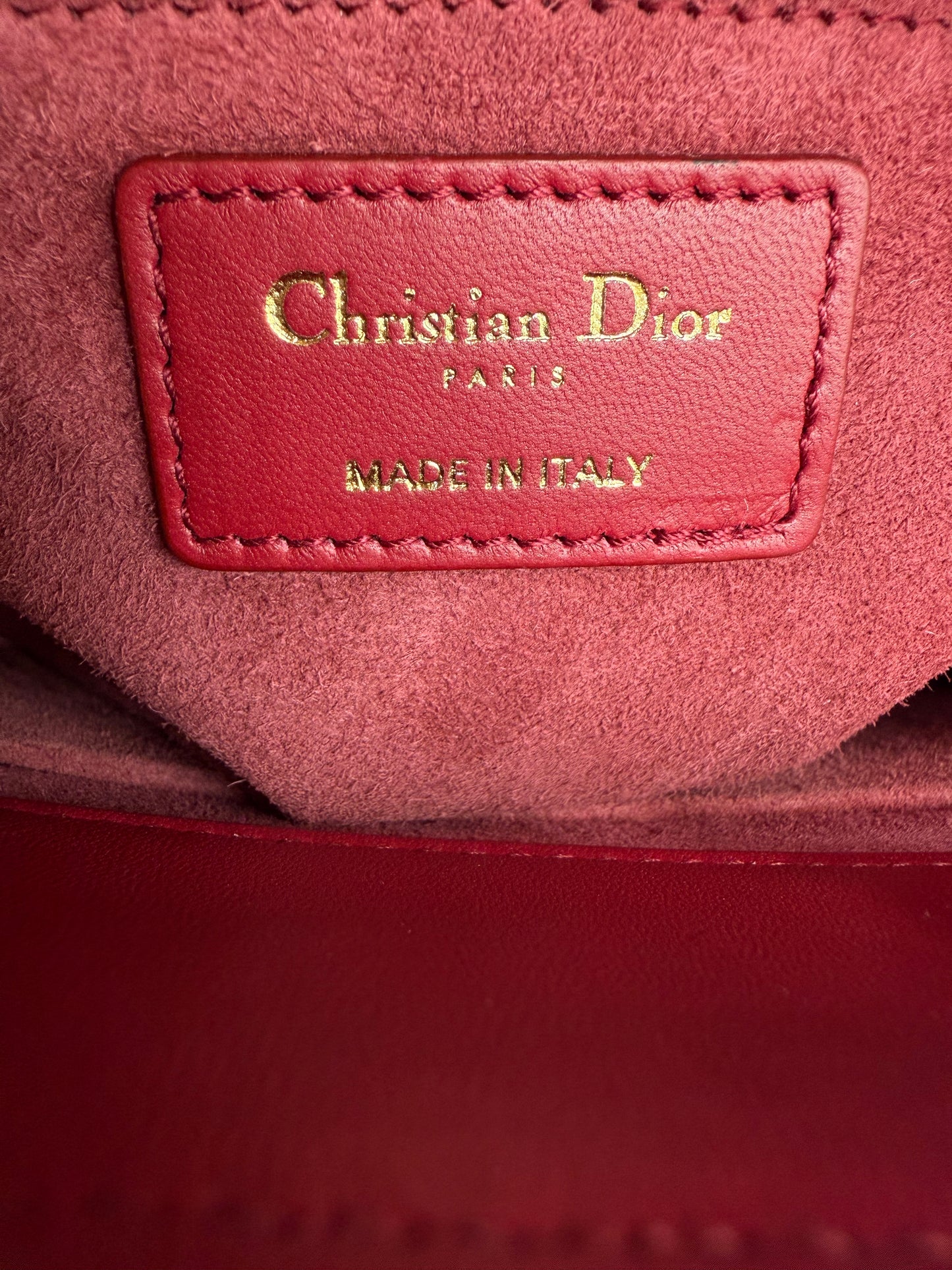 Christian Dior Lady Dior Red Medium Bag
