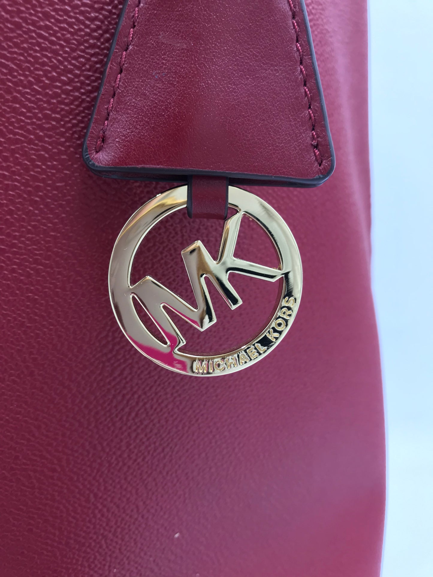 Michael Kors Large Hayley Faux Leather Red Tote