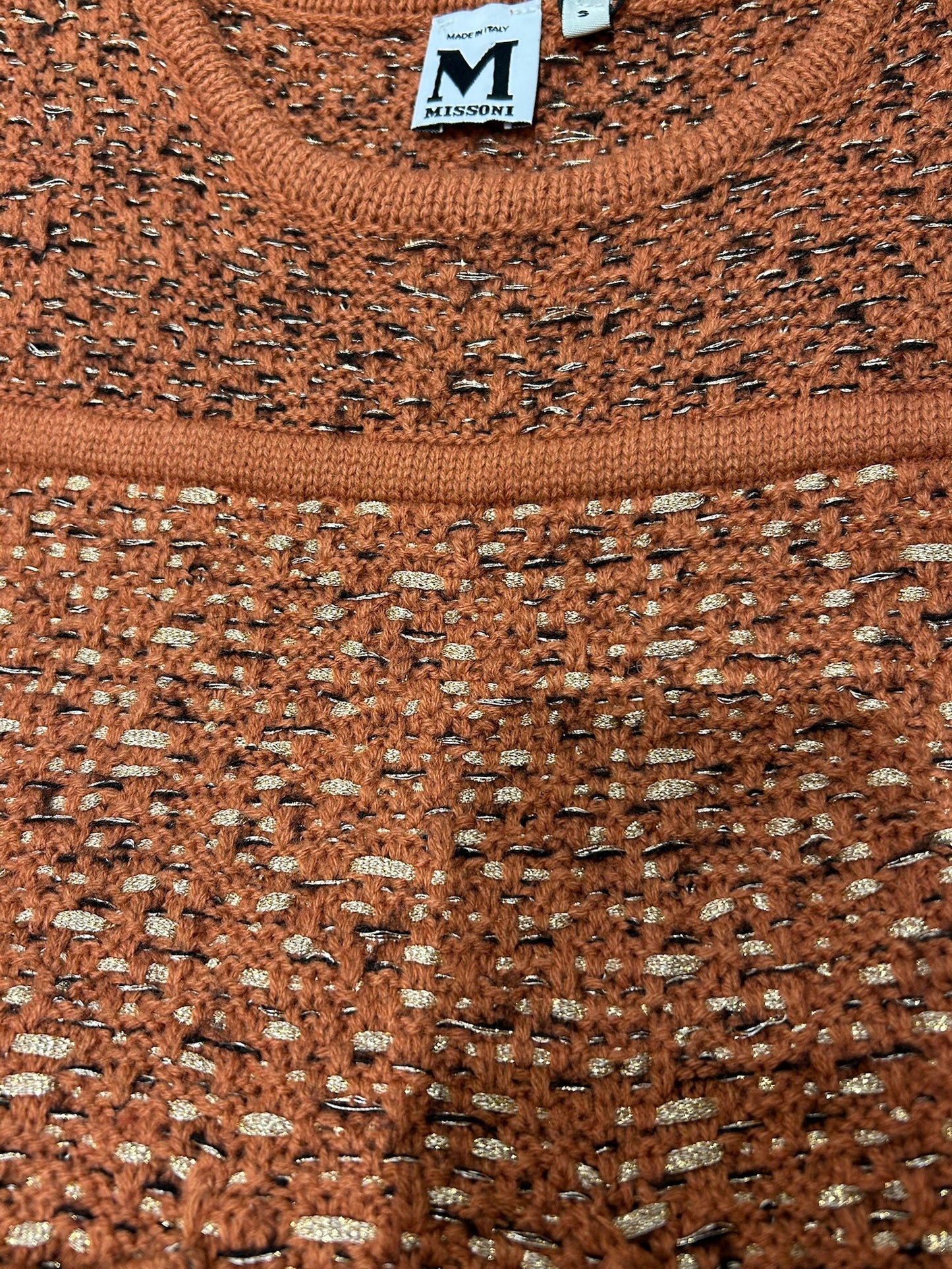 M Missoni Rust Tweed Dress Size S