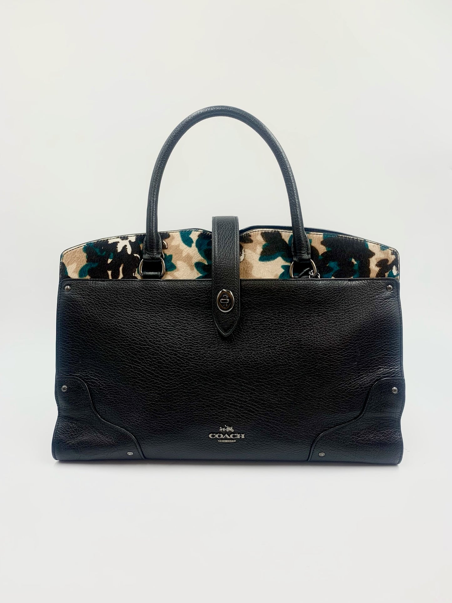 Limited Edition Coach Mercer Camo Print CalfHair Grain Leather Tote