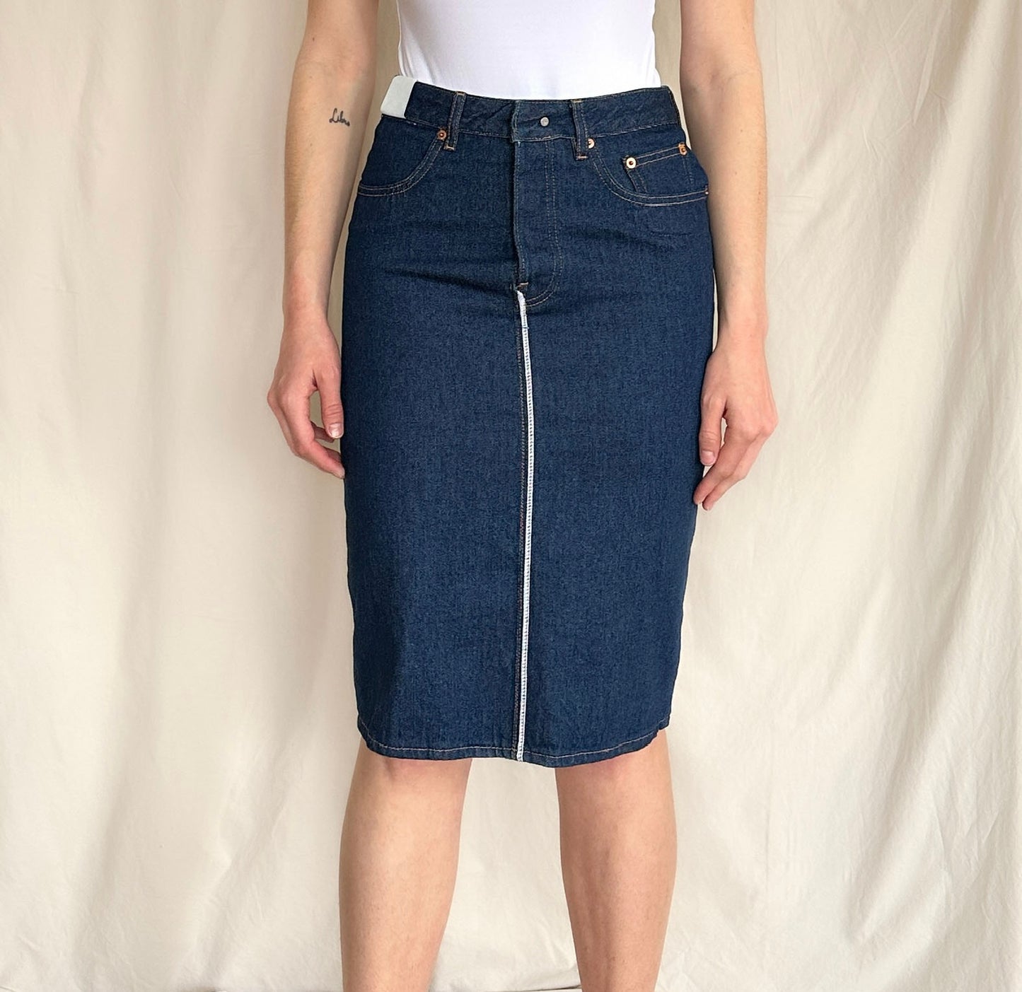 Brand New MM6 Maison Margiela Blue Denim Skirt Size 38 US 6