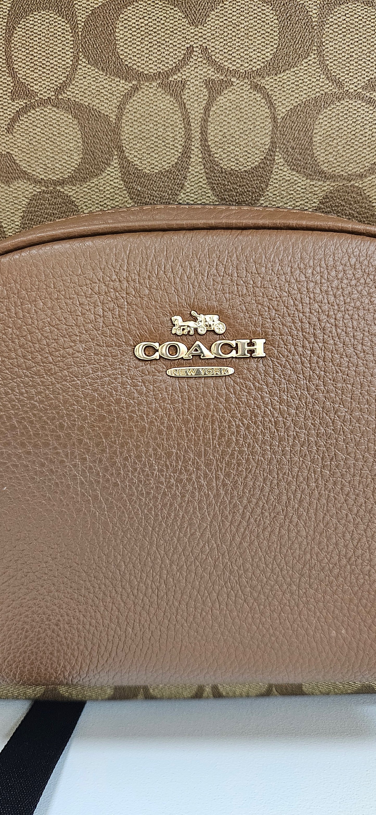 Brand New Brown Coach Court Monogram Backpack