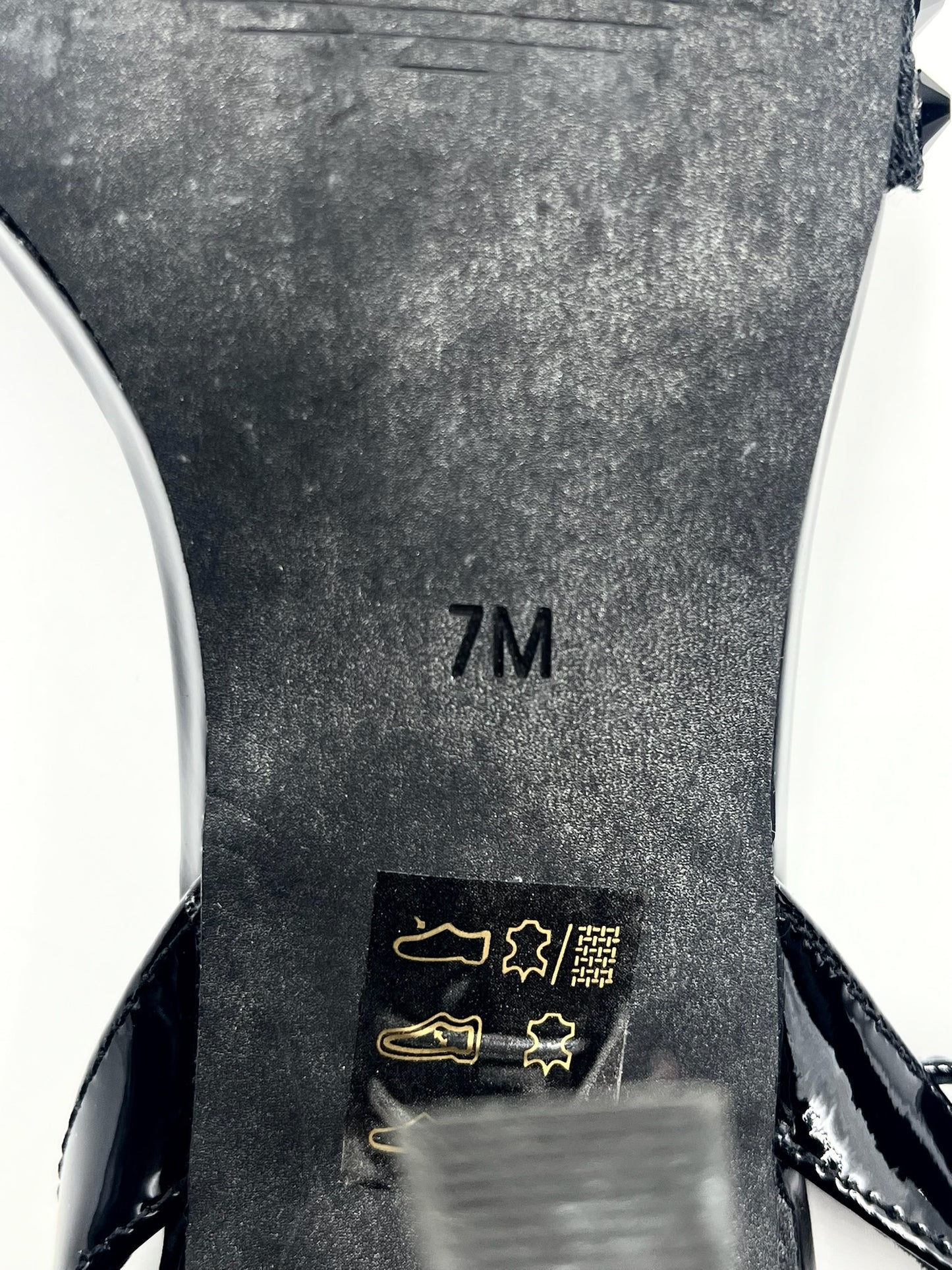 Wishbone Black Ankle Strap Heels Size 7