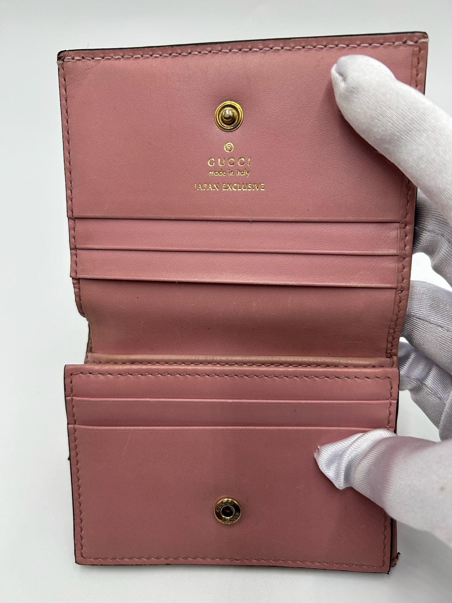 Gucci Embossed Pink Cherry Wallet