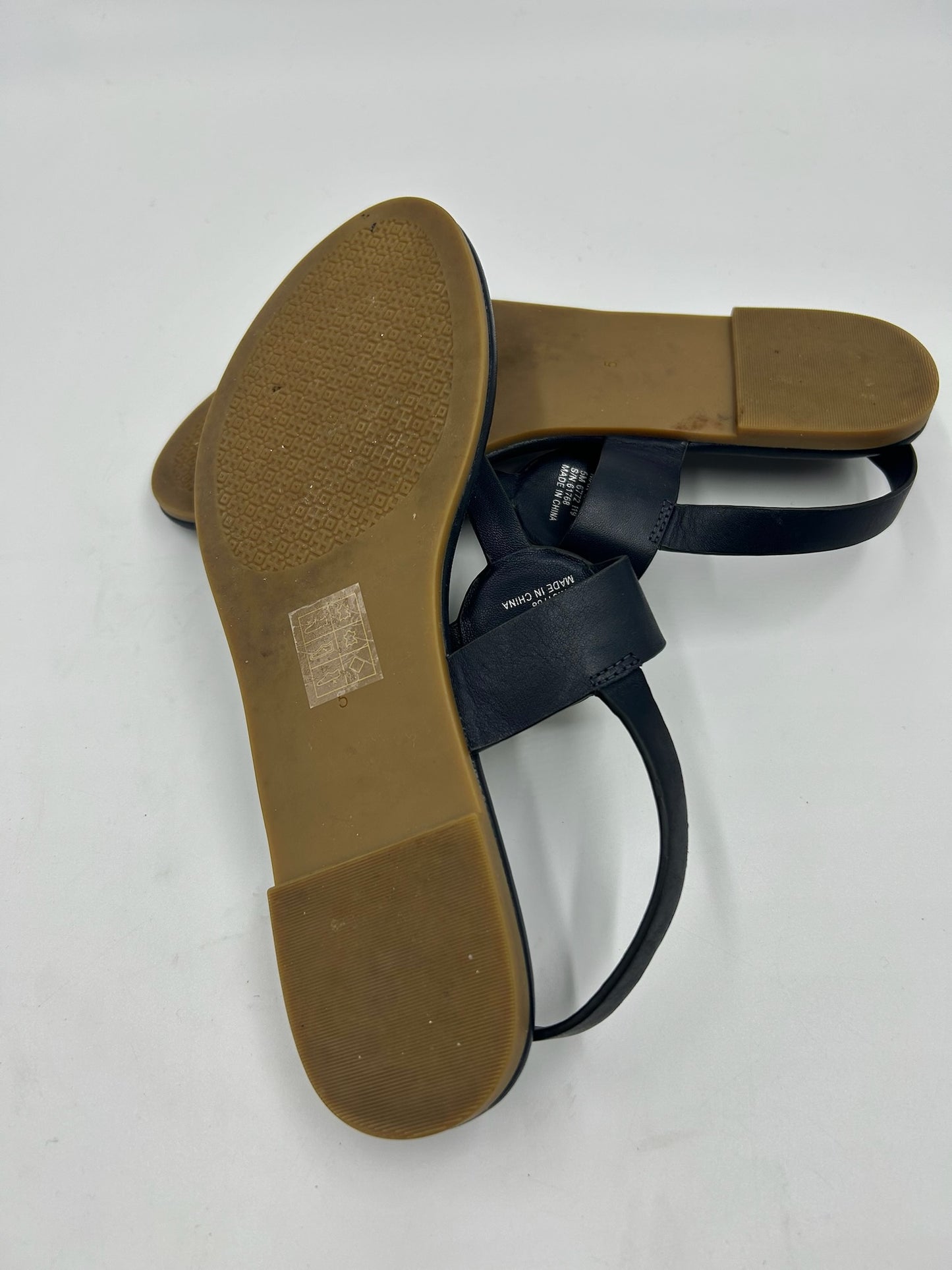 Tory Burch Claire Navy Leather Sandals Size 5