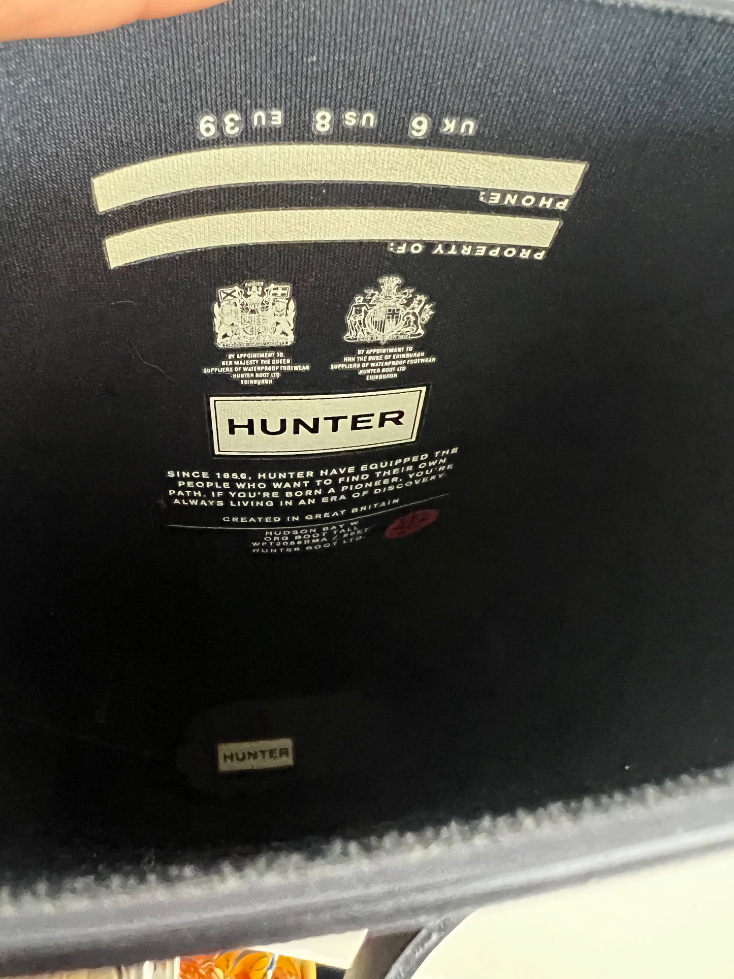 New Hunter X Hudson Bay Rubber Rainboots Size 8US