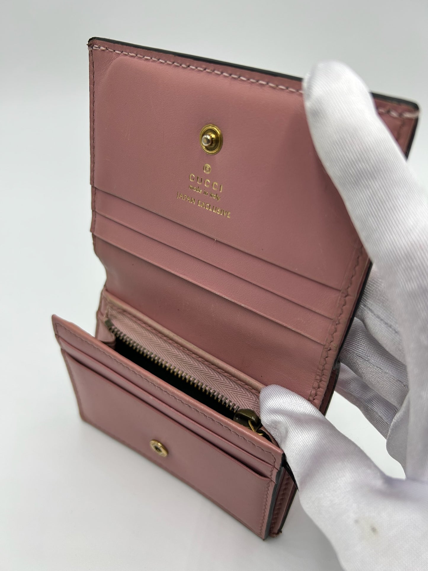 Gucci Embossed Pink Cherry Wallet