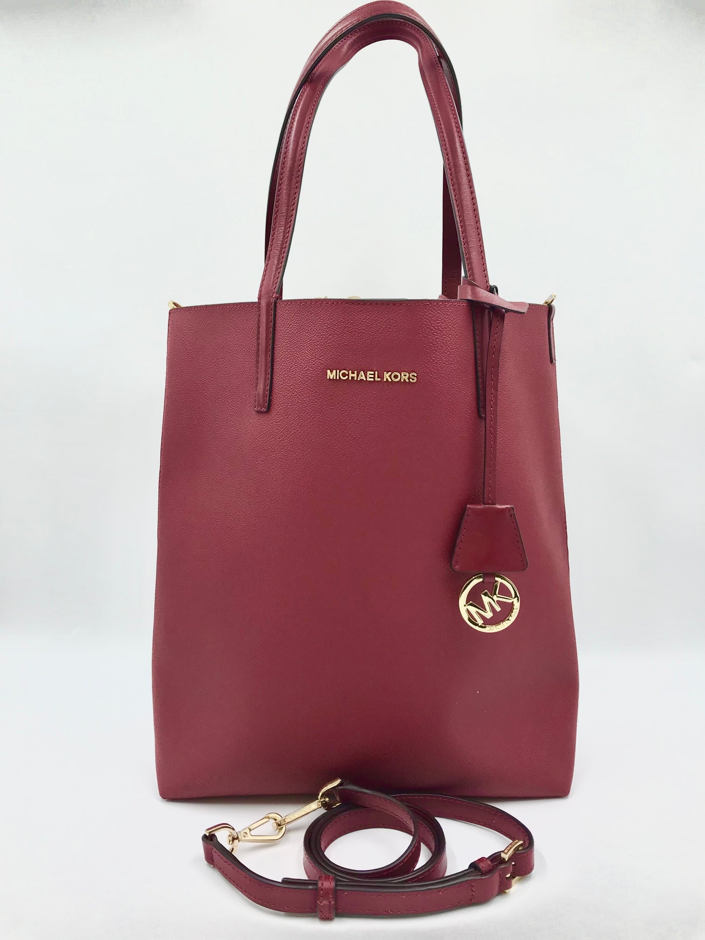 Michael Kors Large Hayley Faux Leather Red Tote