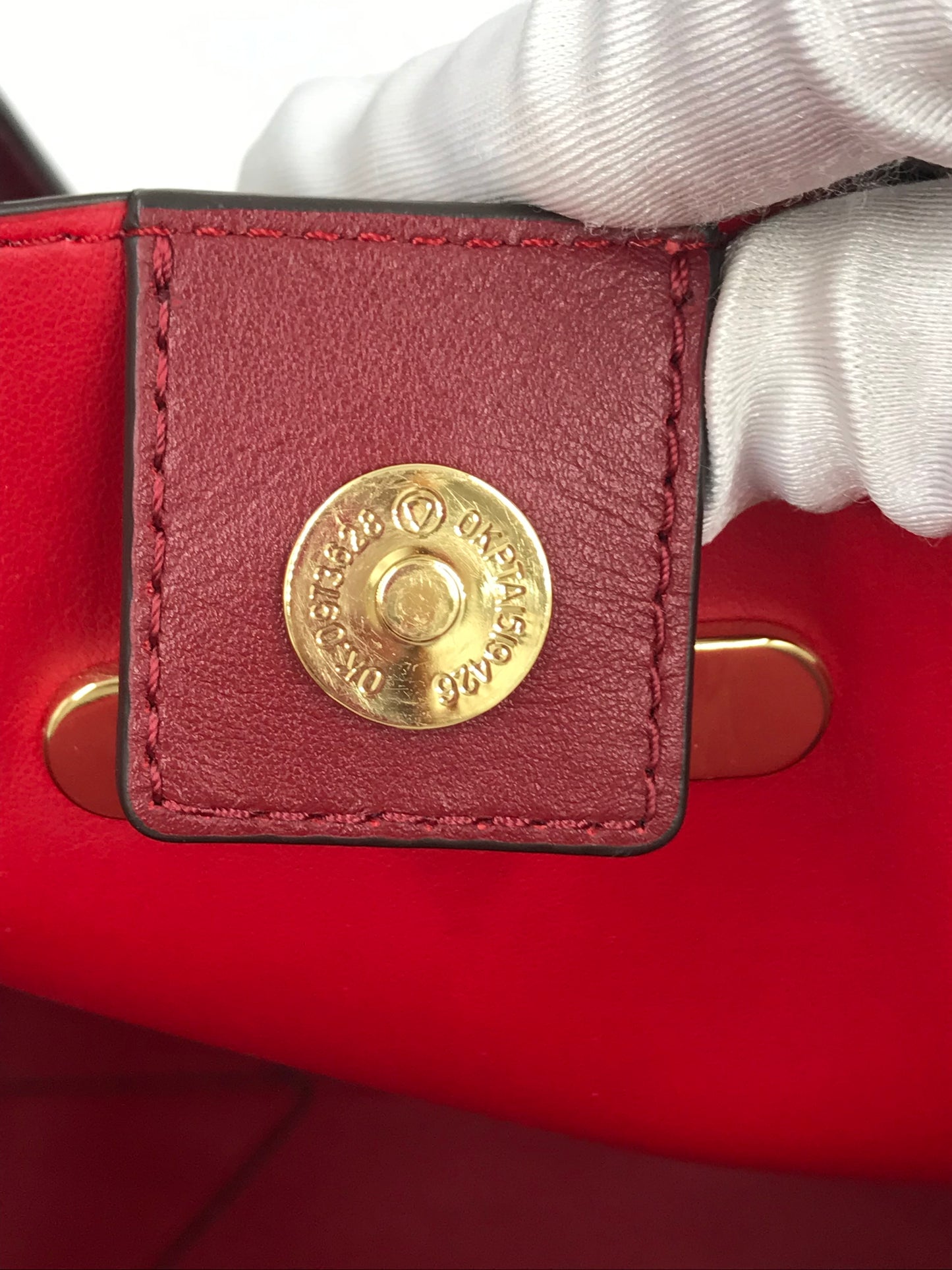 Michael Kors Large Hayley Faux Leather Red Tote