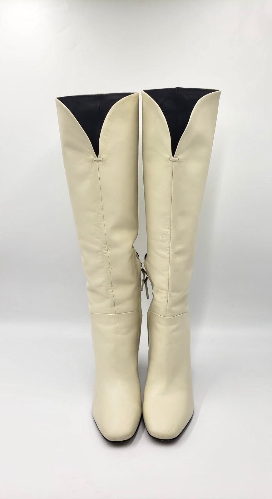 Sigerson Morrison White Tall Leather Boots Size 38