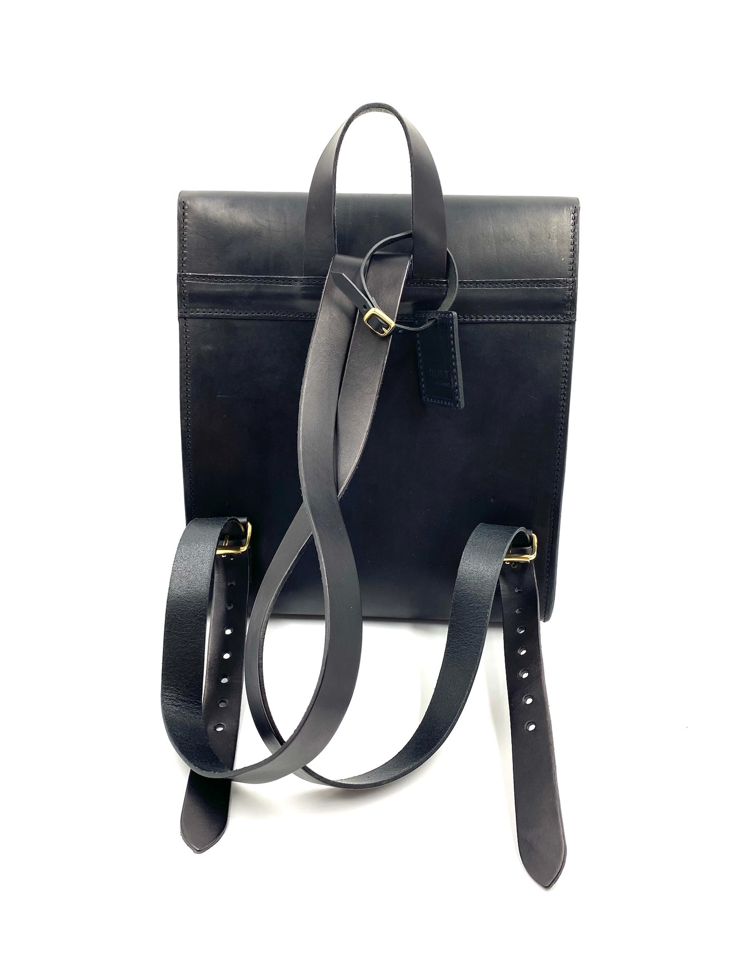 Dust Unisex Black Leather Backpack