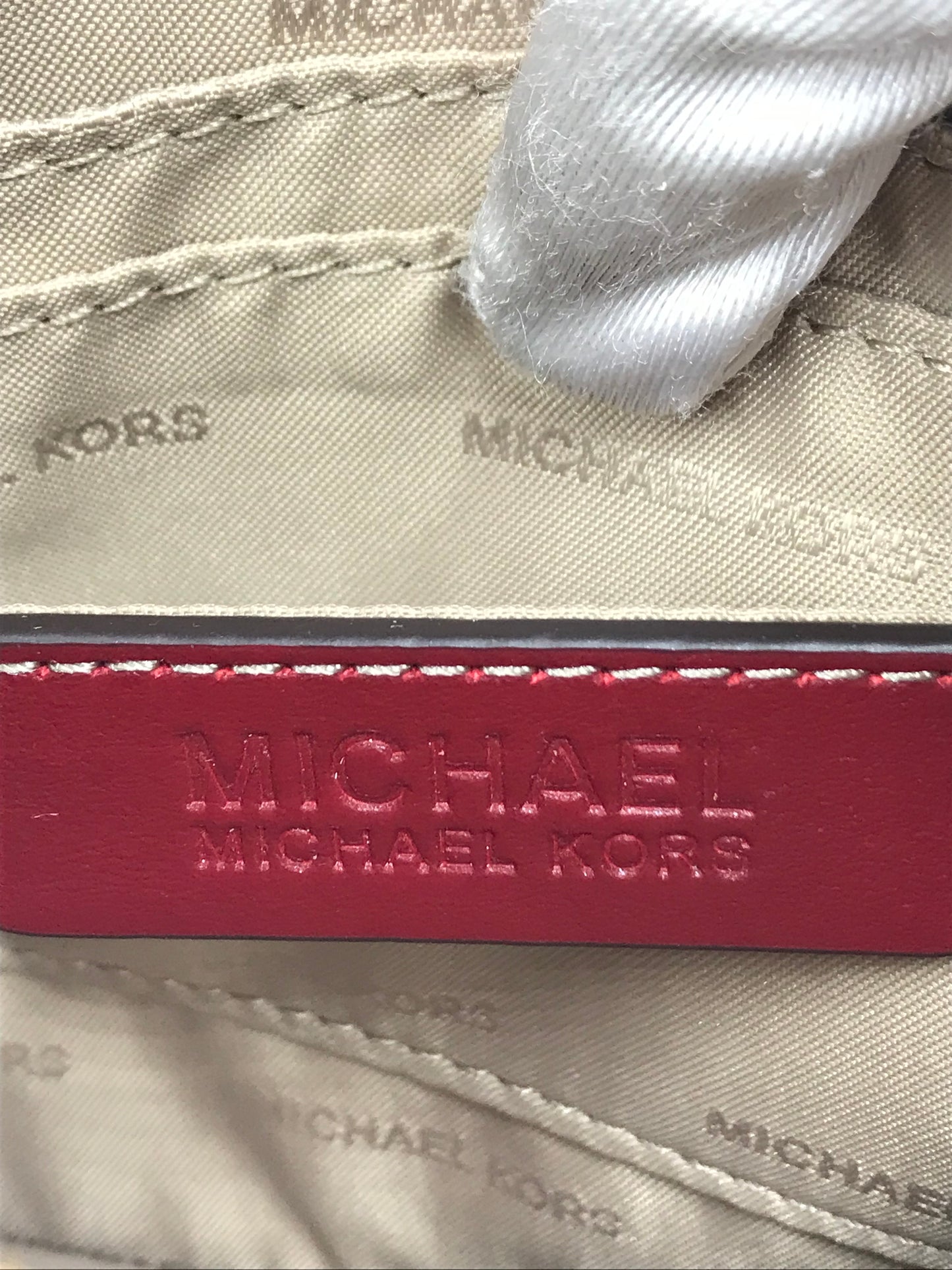 Michael Kors Large Hayley Faux Leather Red Tote