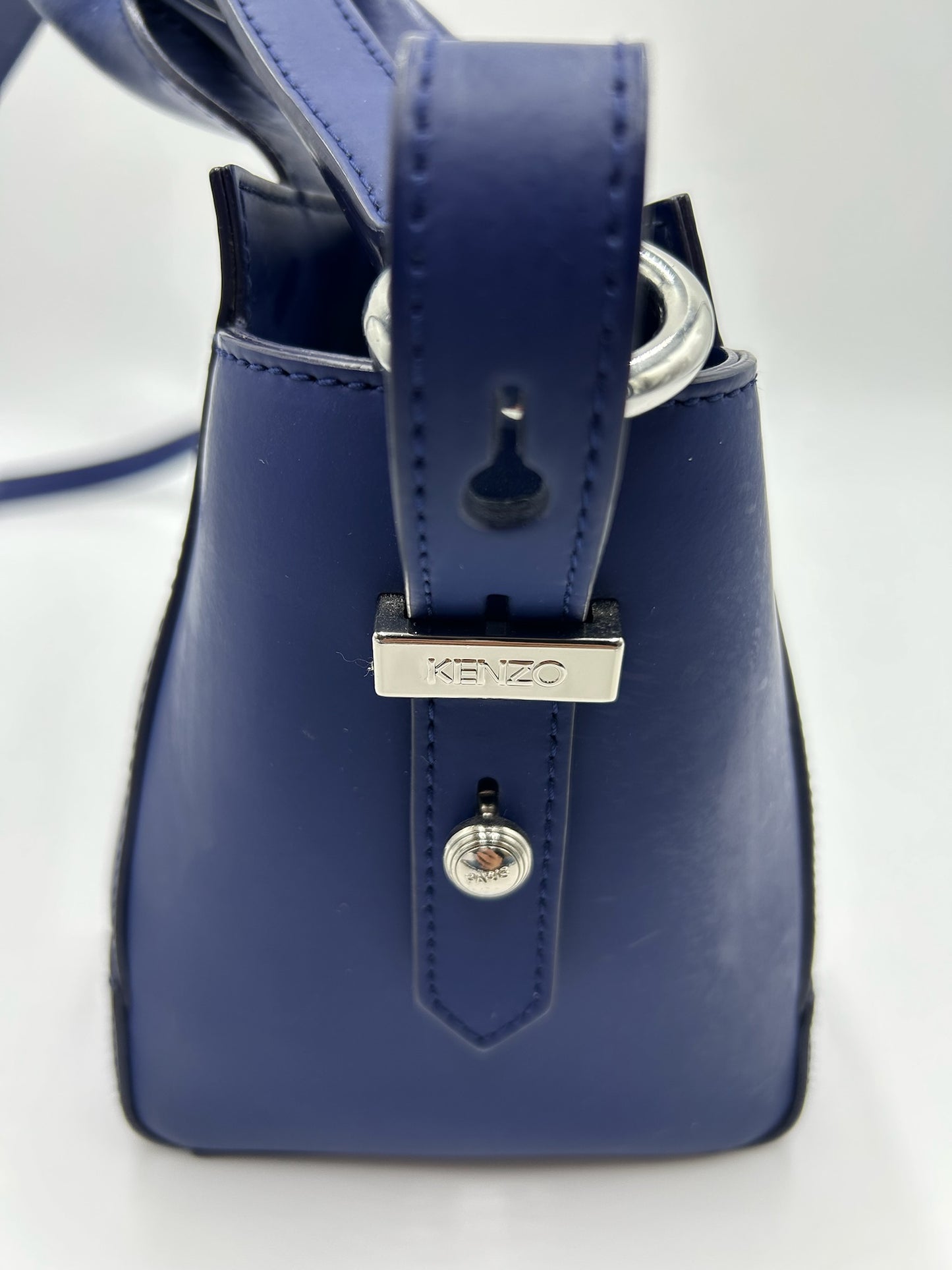 Kenzo Blue Small Leather Tote