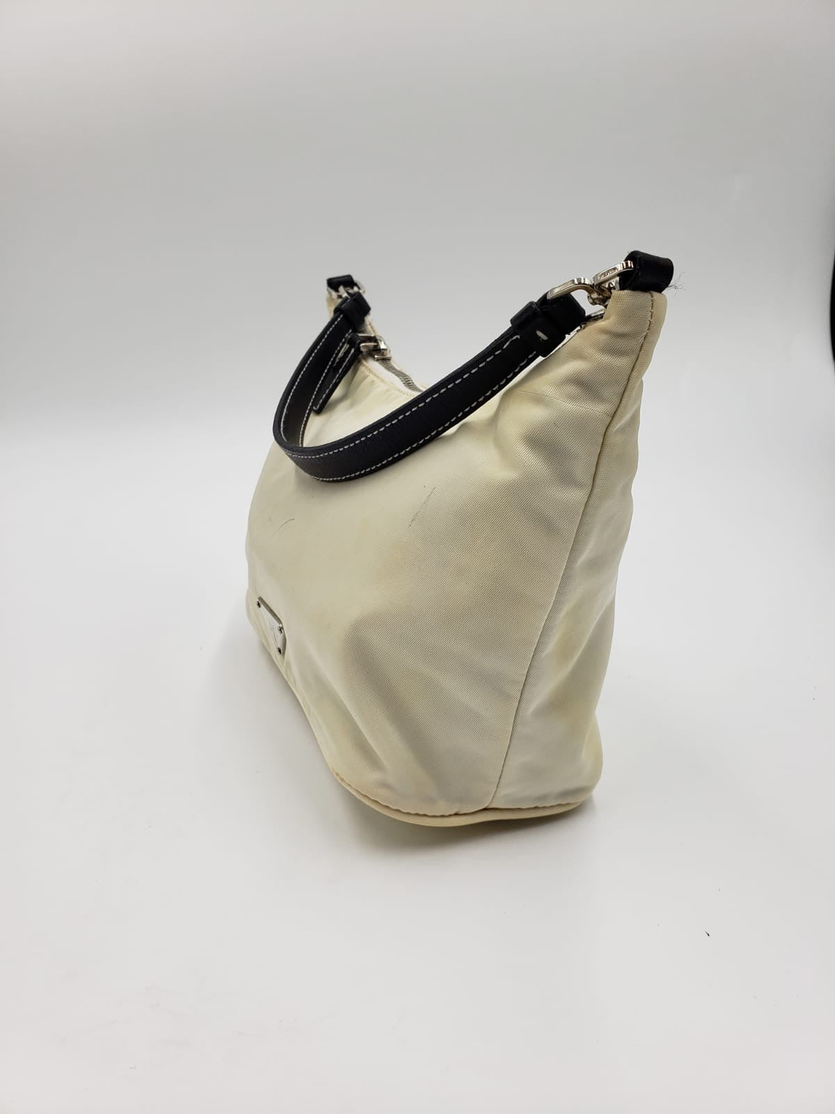 Prada Tessuto Sirio Bianco Nero Pochette Handbag
