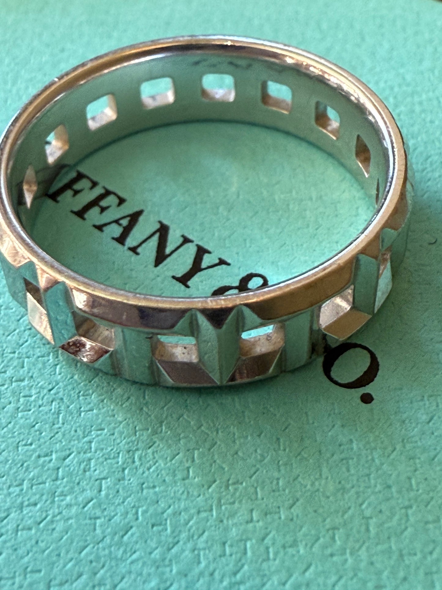 Tiffany & Co True Wide 18K White Gold Ring Size 7
