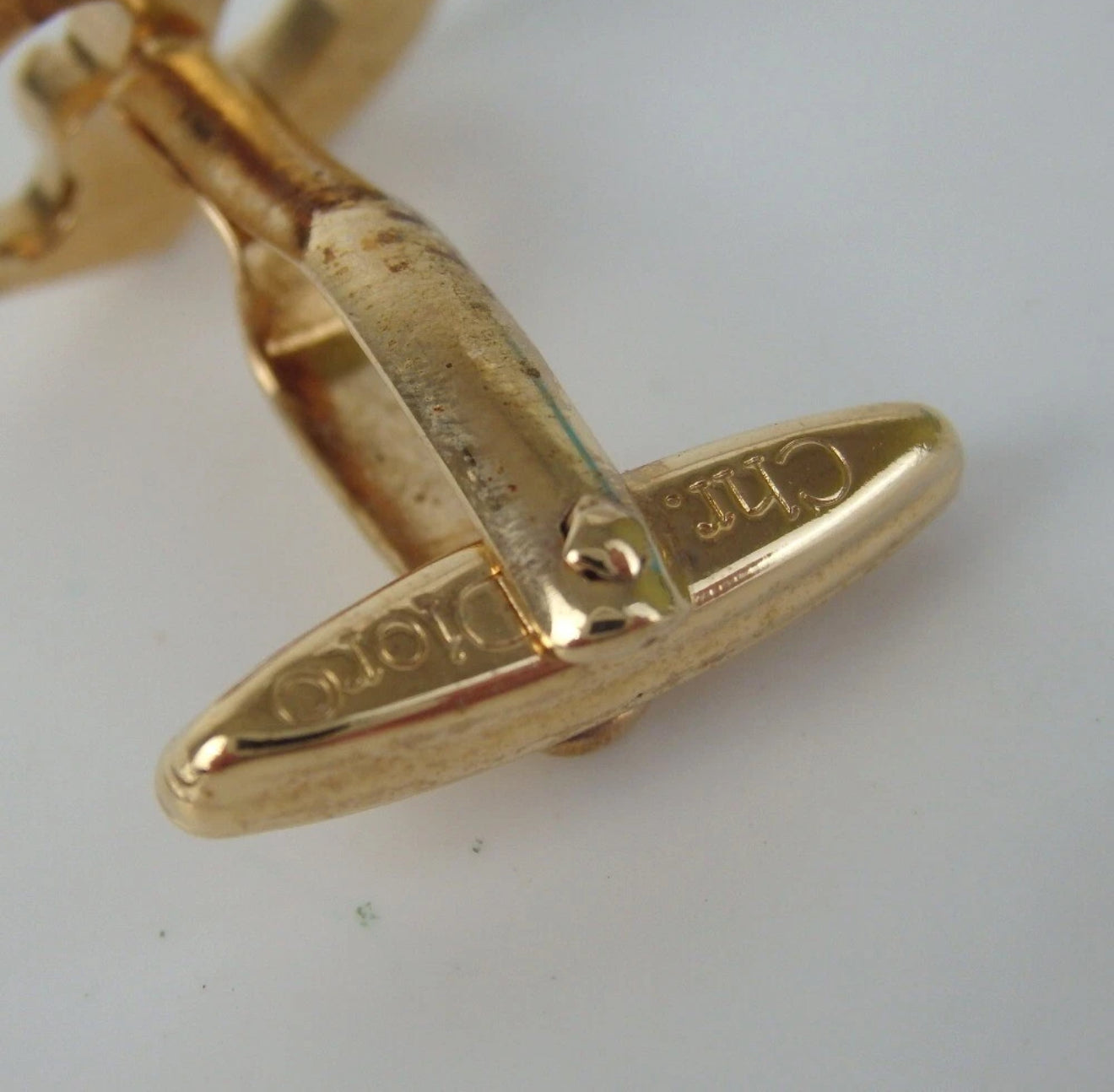 Christian Dior 14K Gold Rhinestone Cuff