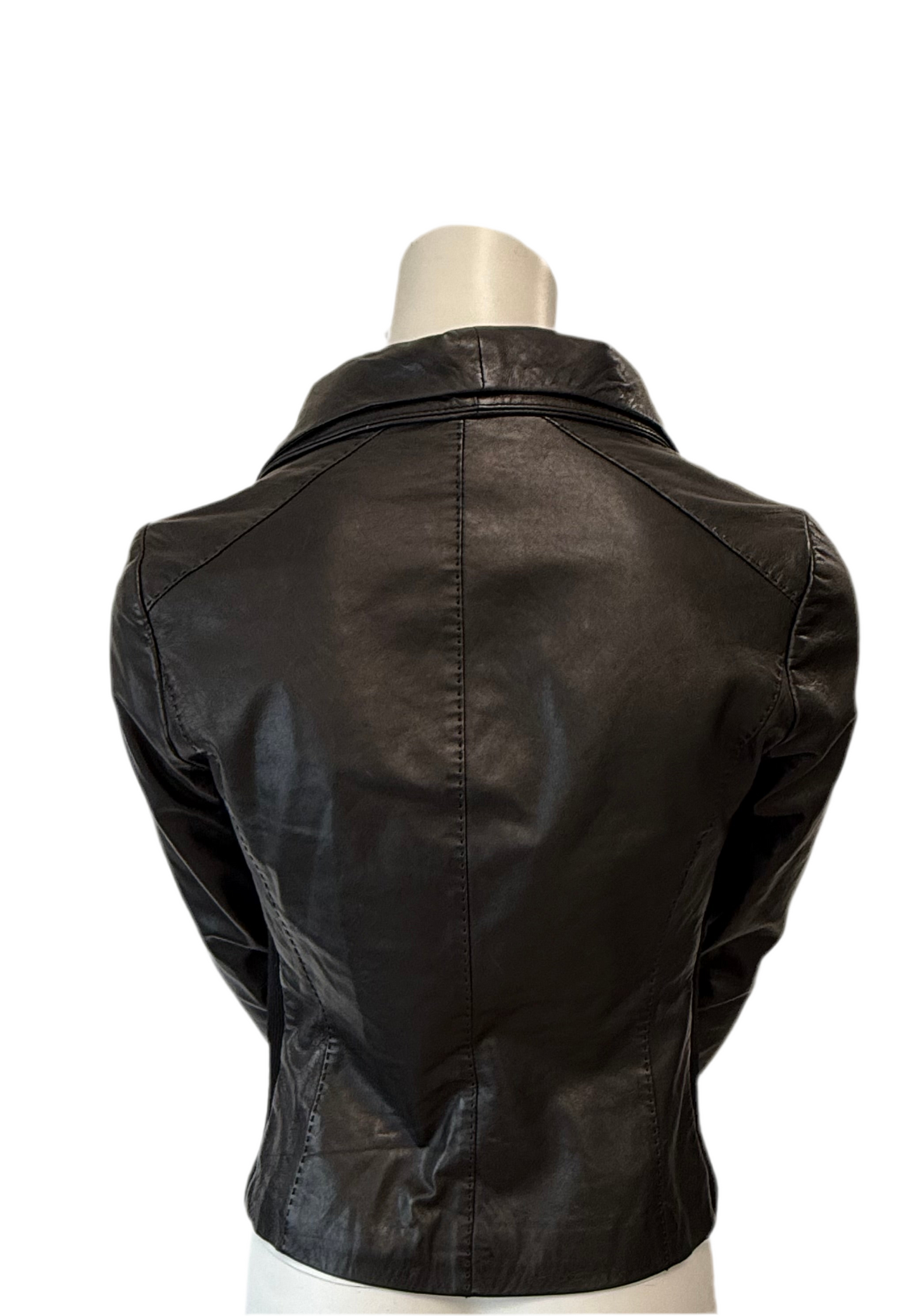 Vince Black Leather Moto Jacket Size XS