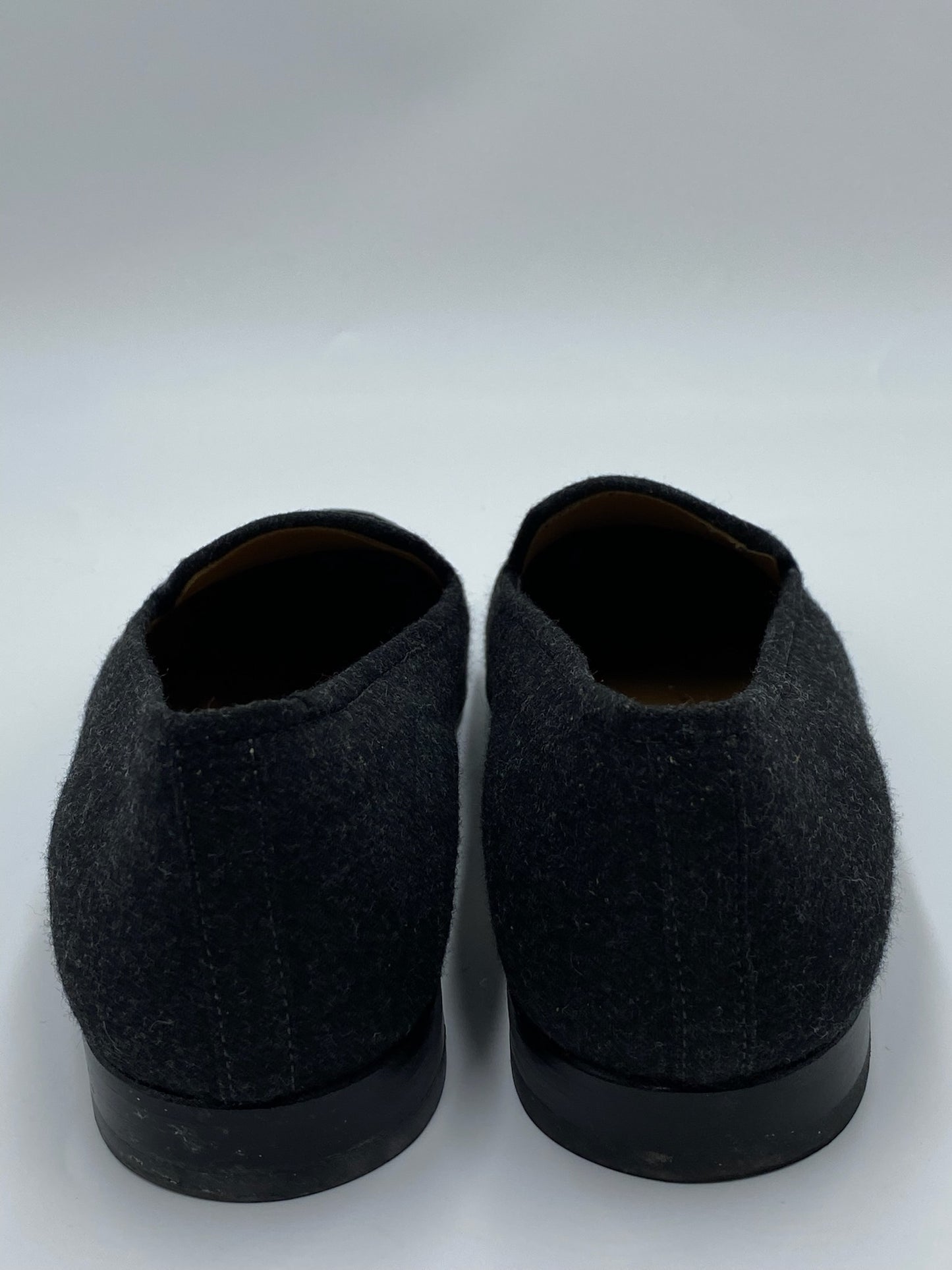 Stubbs & Wootton Grey & Black Velvet & Wool Loafers Size 9