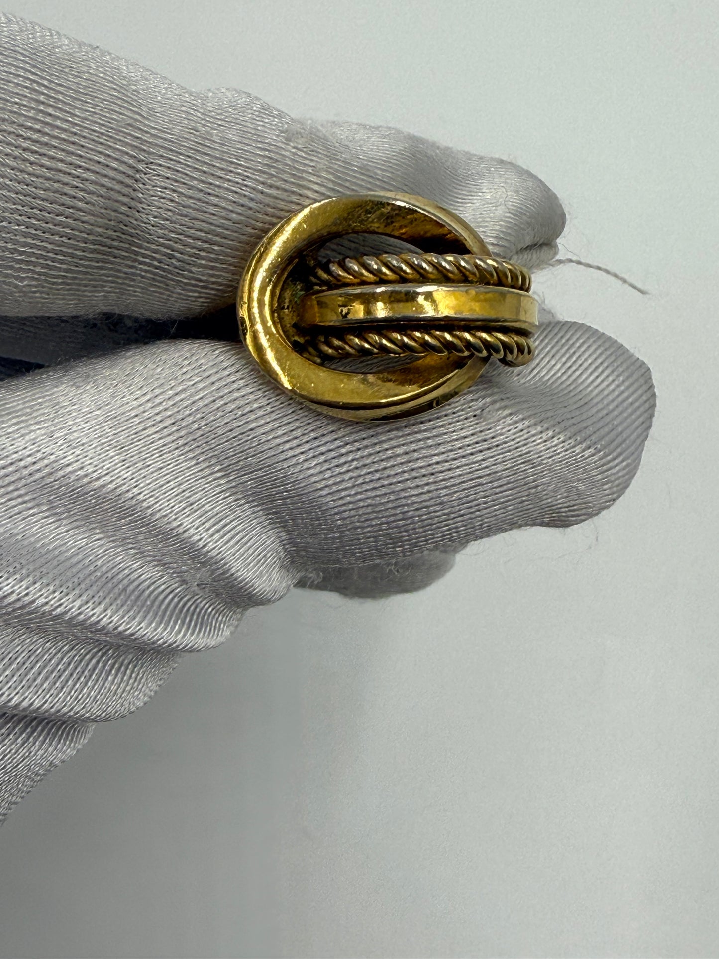 Vintage Christian Dior 1973 Gold Twist Ring Size 7.5