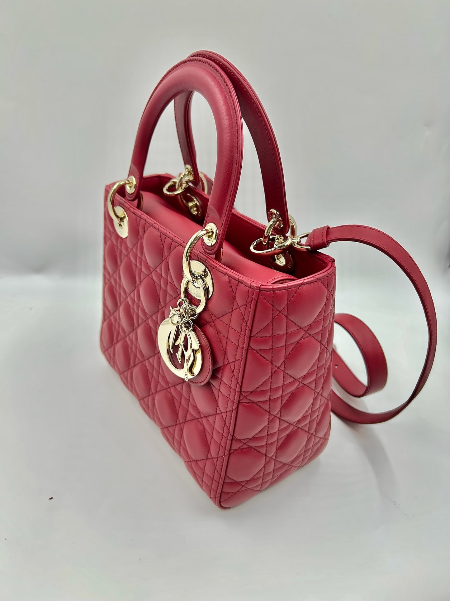 Christian Dior Lady Dior Red Medium Bag