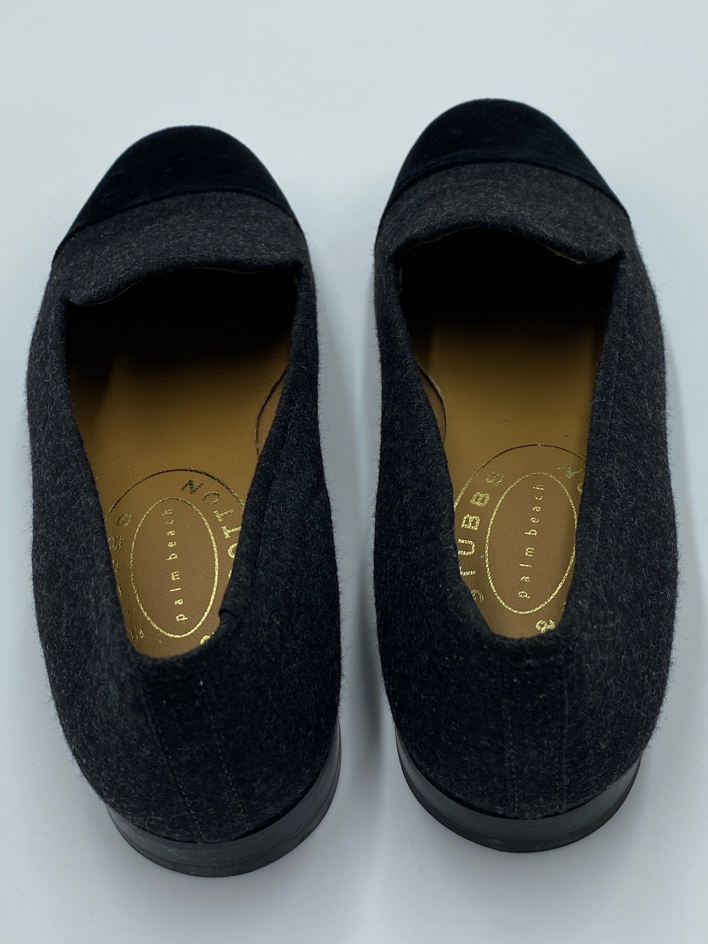 Stubbs & Wootton Grey & Black Velvet & Wool Loafers Size 9