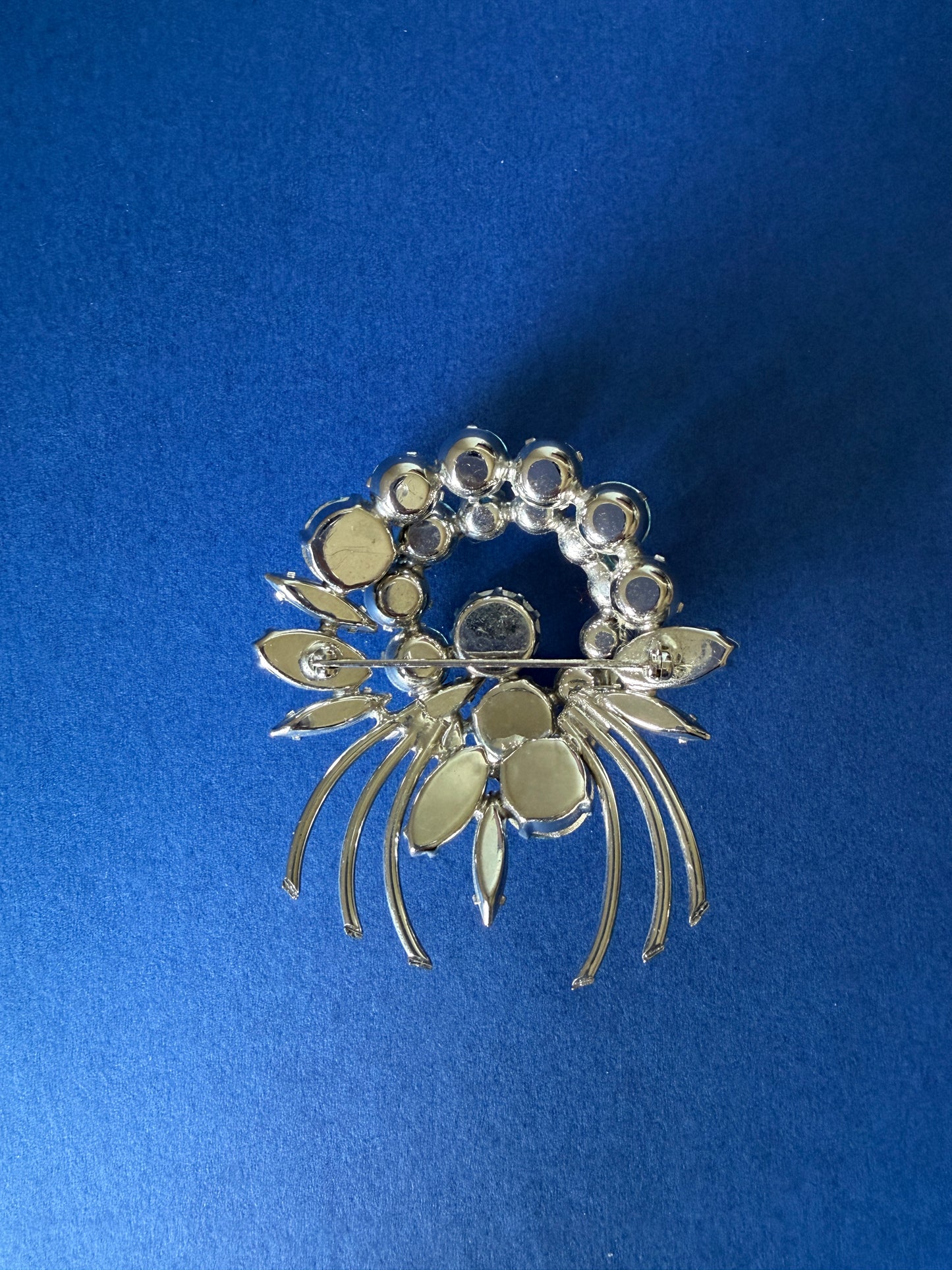 1950s Blue & Aqua Rhinestone Brooch
