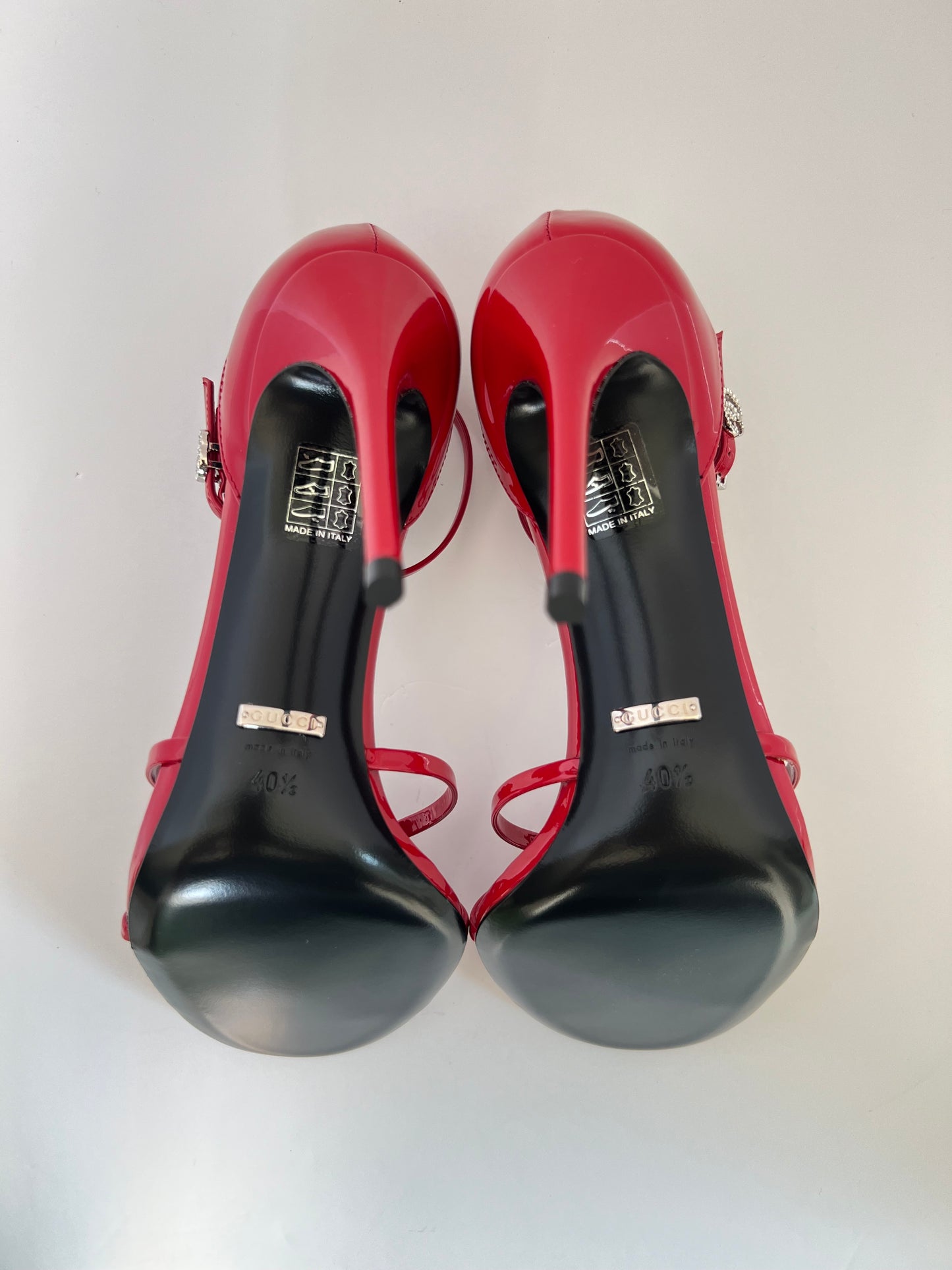 Brand New Gucci Red Patent Strappy Heels Size 41