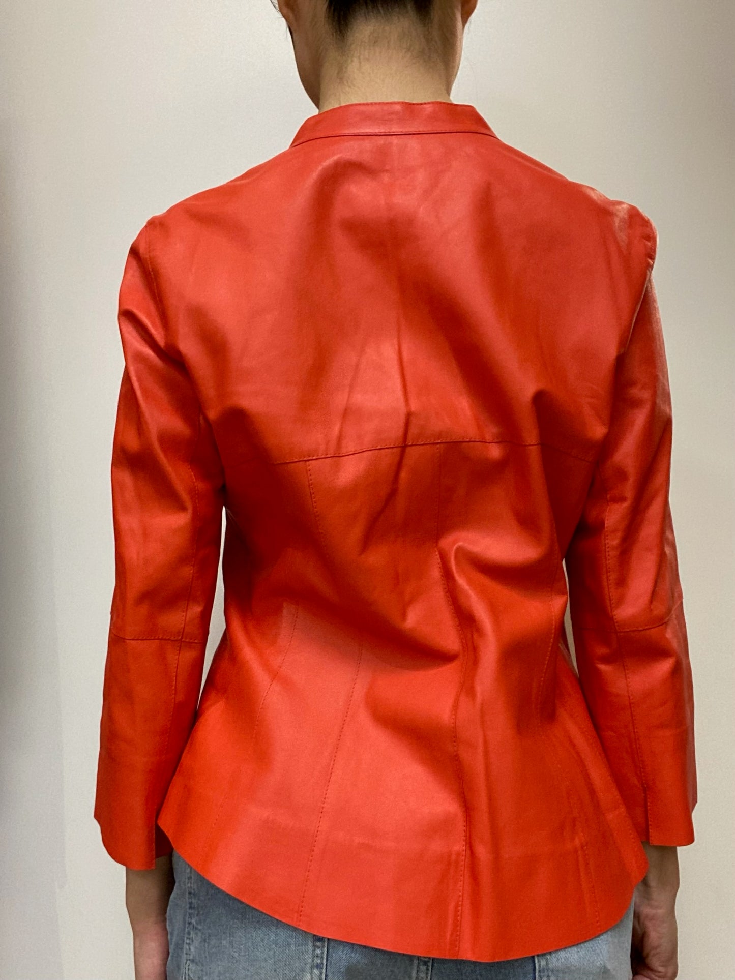 Brand New Lafayette Red
Leather Blouse
Size 8