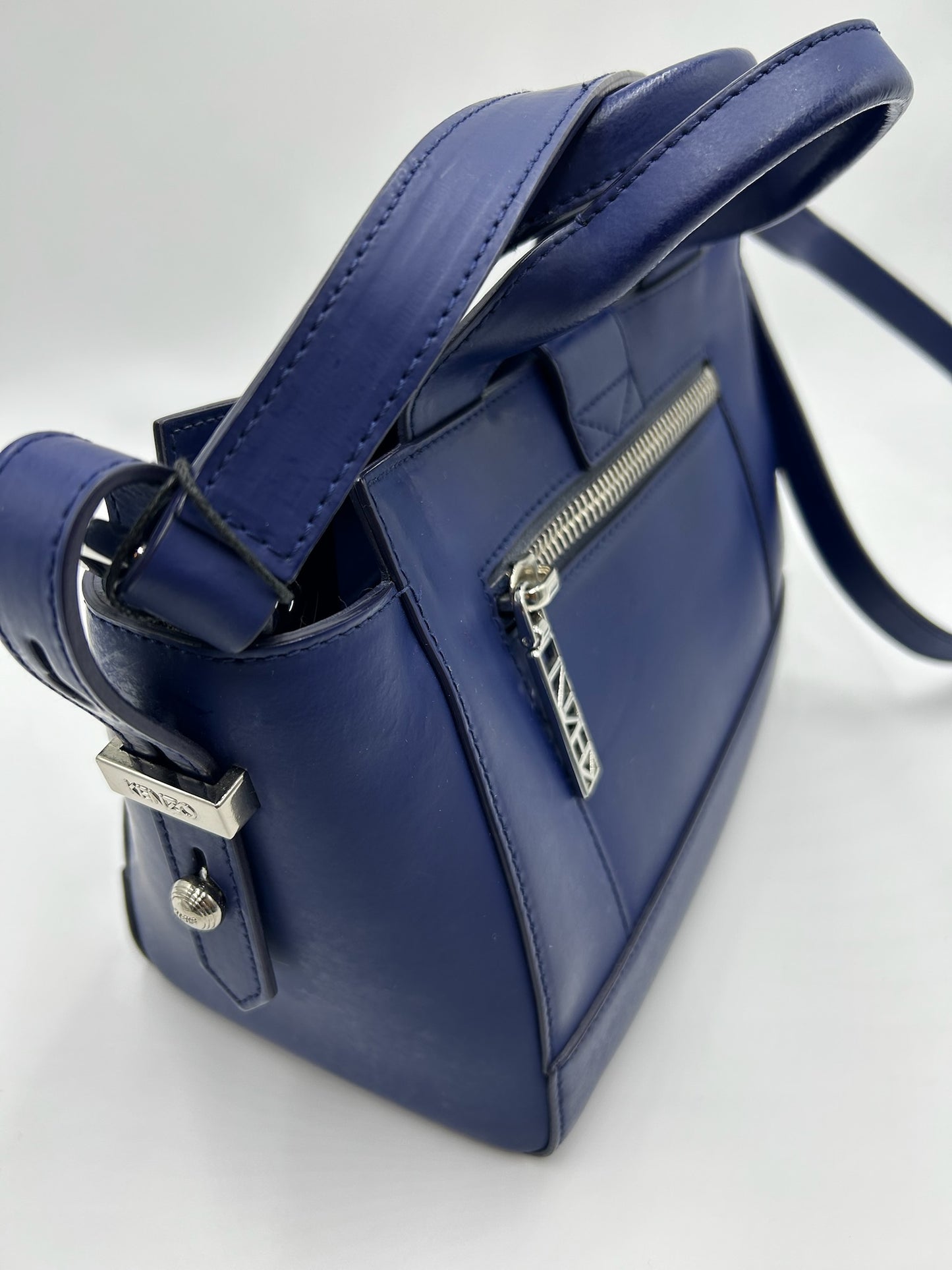 Kenzo Blue Small Leather Tote