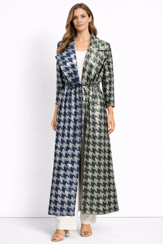 Adidas X Ivy Park Halls Of Ivy Long Multi-Color Sequin Houndstooth Jacket Size S
