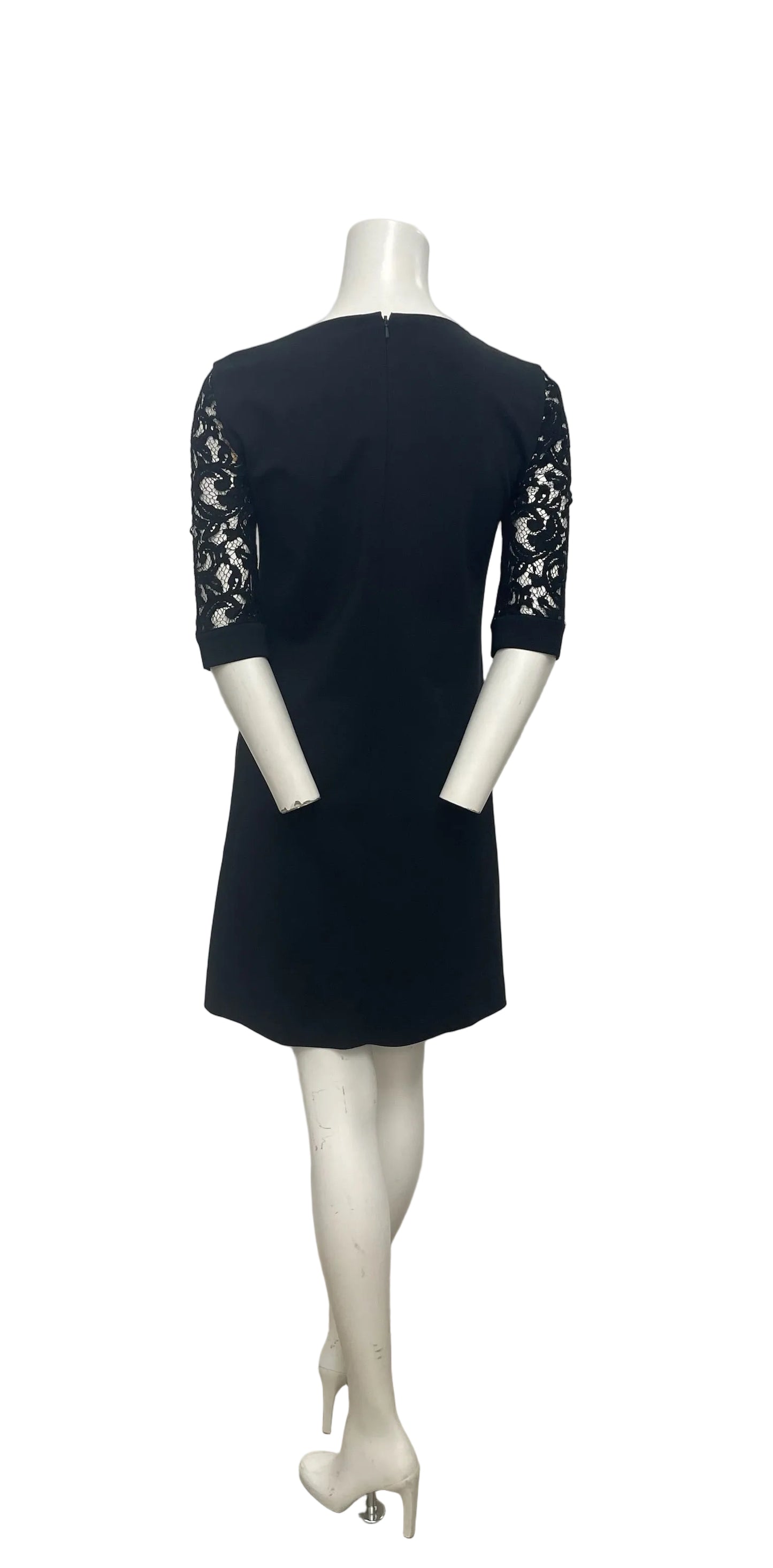 Alberta Ferretti Black Lace Sheath Dress Size 4