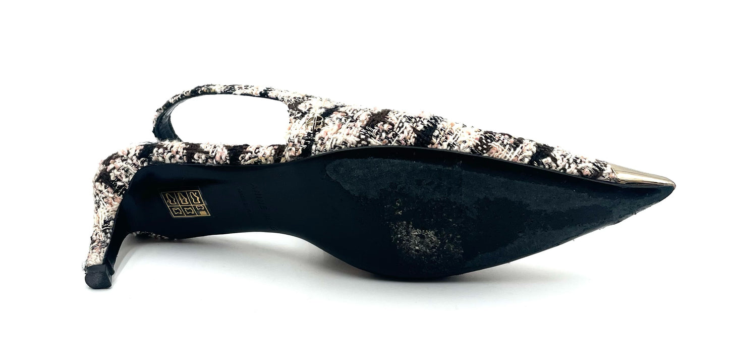 Anine Bing Tweed Slingback Heels Size 40