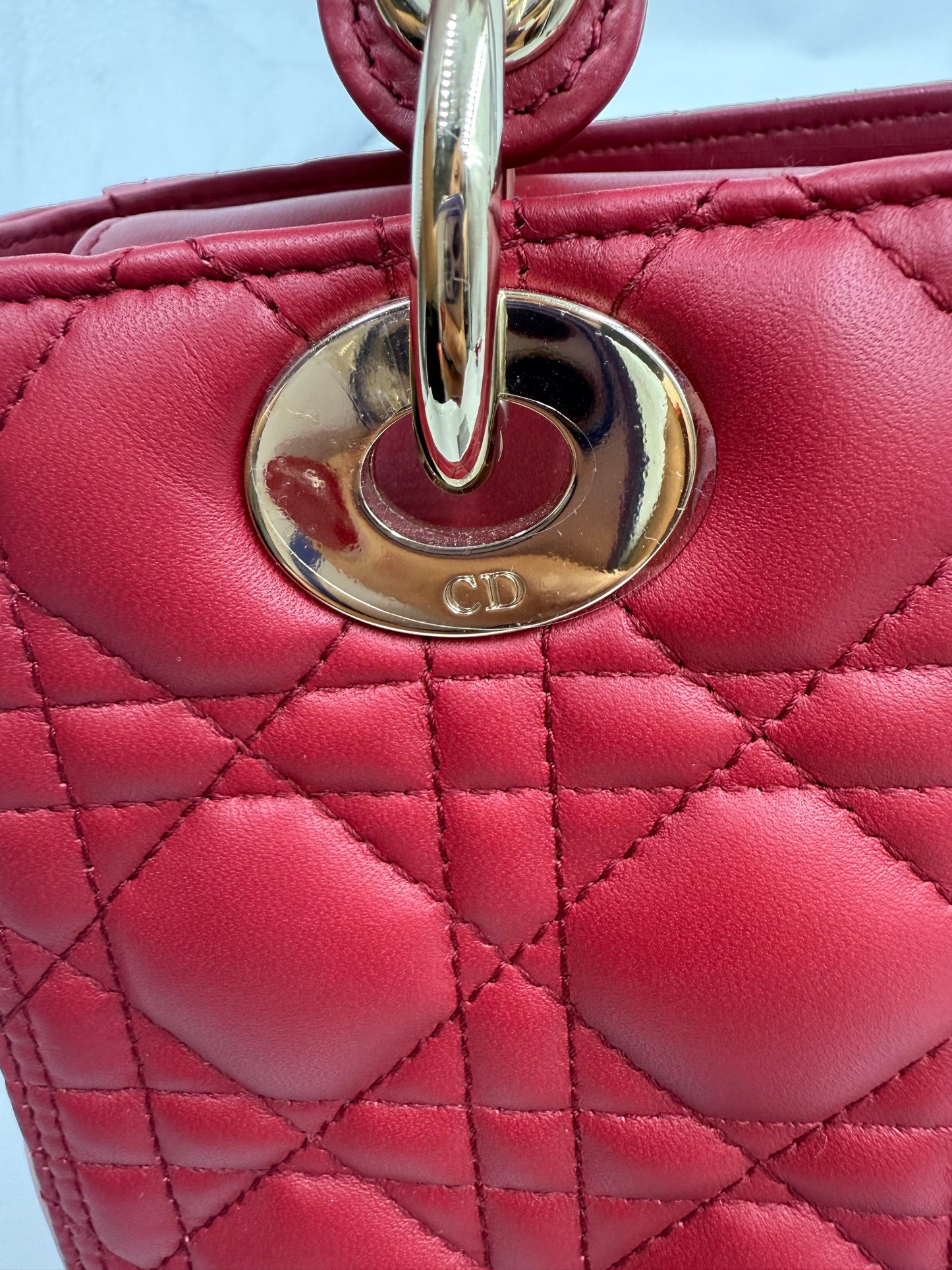 Christian Dior Lady Dior Red Medium Bag