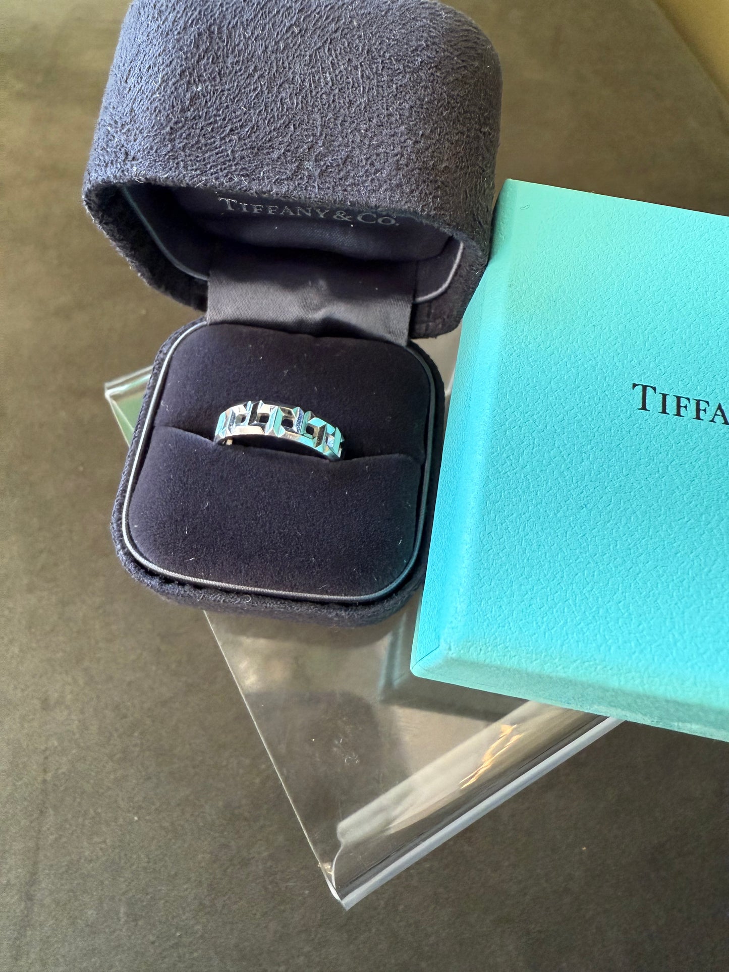Tiffany & Co True Wide 18K White Gold Ring Size 7