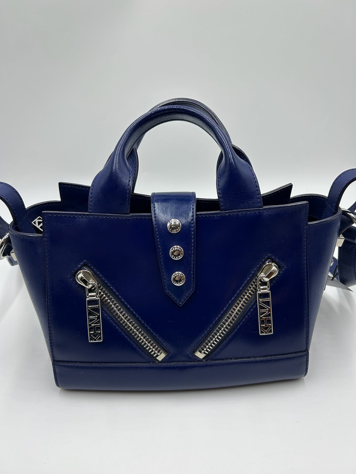 Kenzo Blue Small Leather Tote