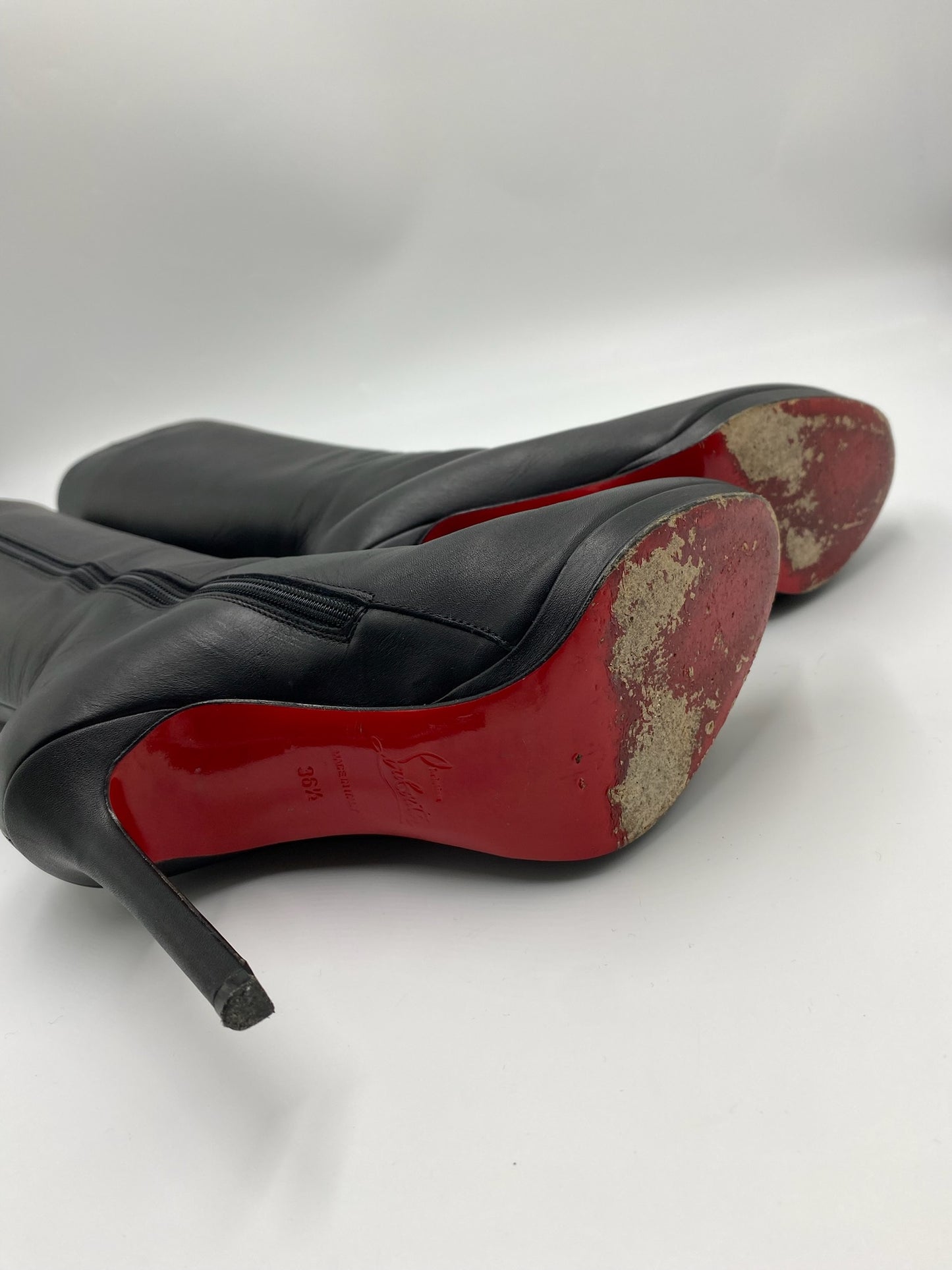 Christian Louboutin Black Tall Leather Boots Size 6.5