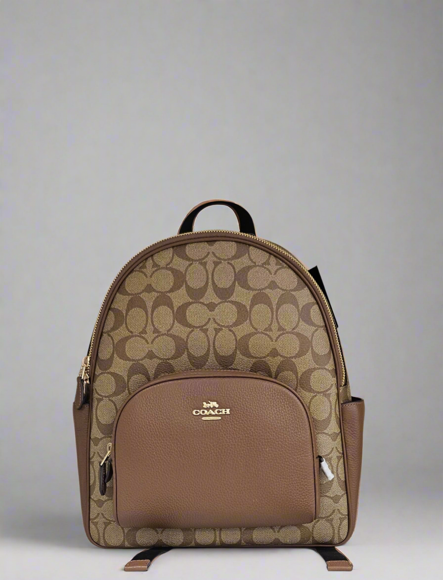 Brand New Brown Coach Court Monogram Backpack