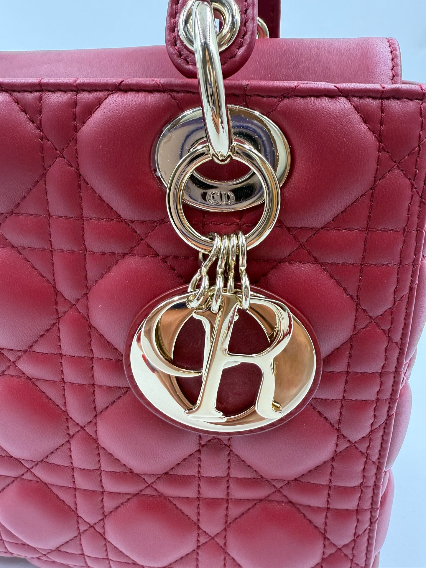Christian Dior Lady Dior Red Medium Bag