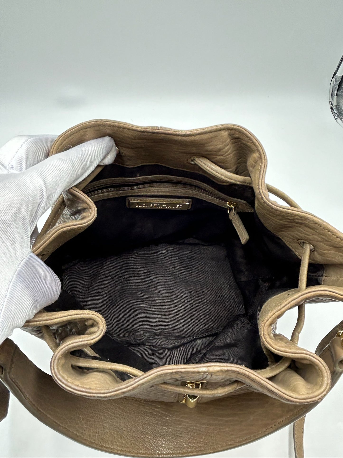 Elizabeth & James Taupe Leather Bucket Bag