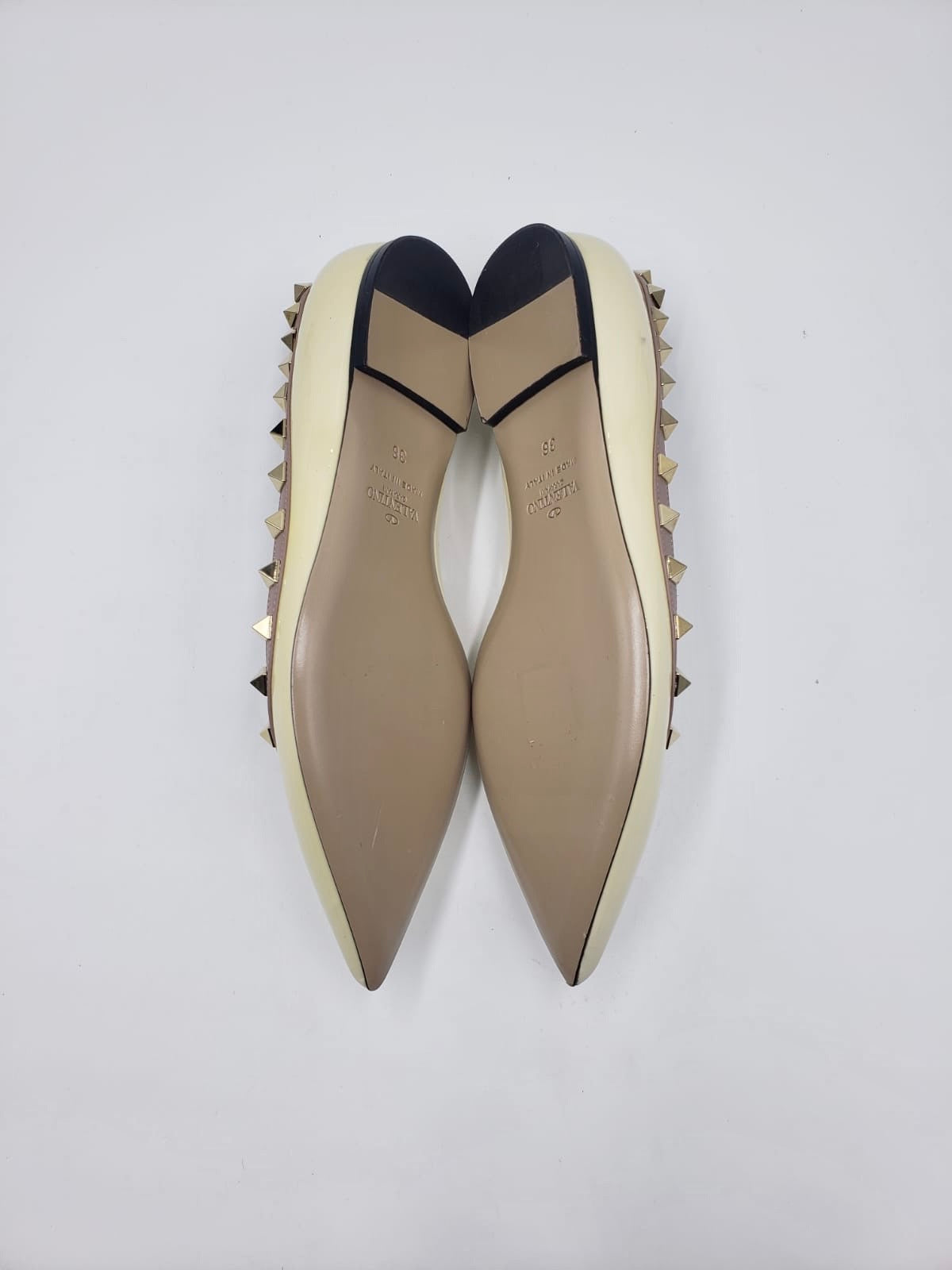 Brand New Valentino Yellow Rockstud Flats Size 36